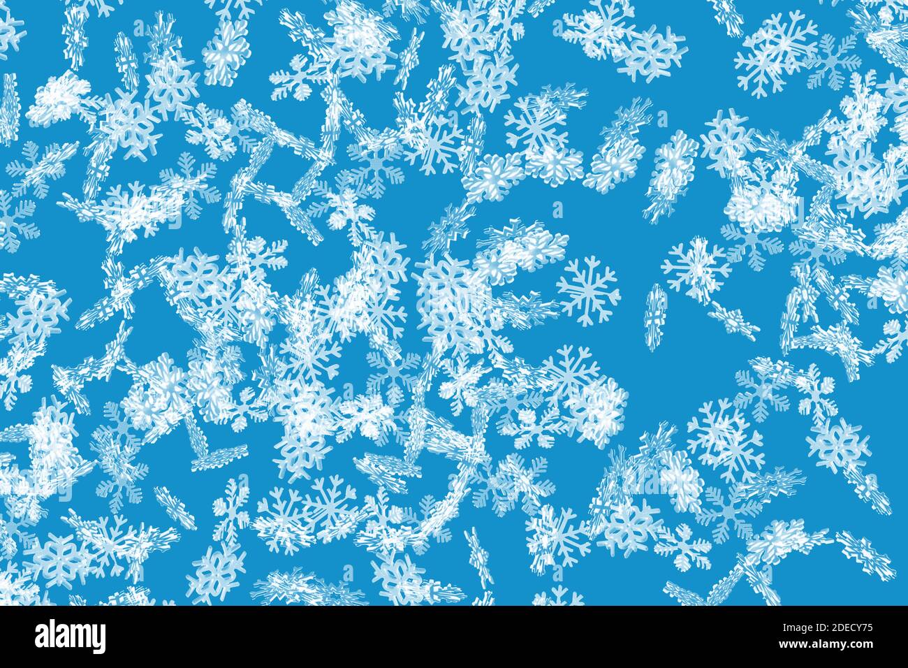 Motif flocon de neige surgelé bleu avec papier peint tombant en flocons de neige Banque D'Images