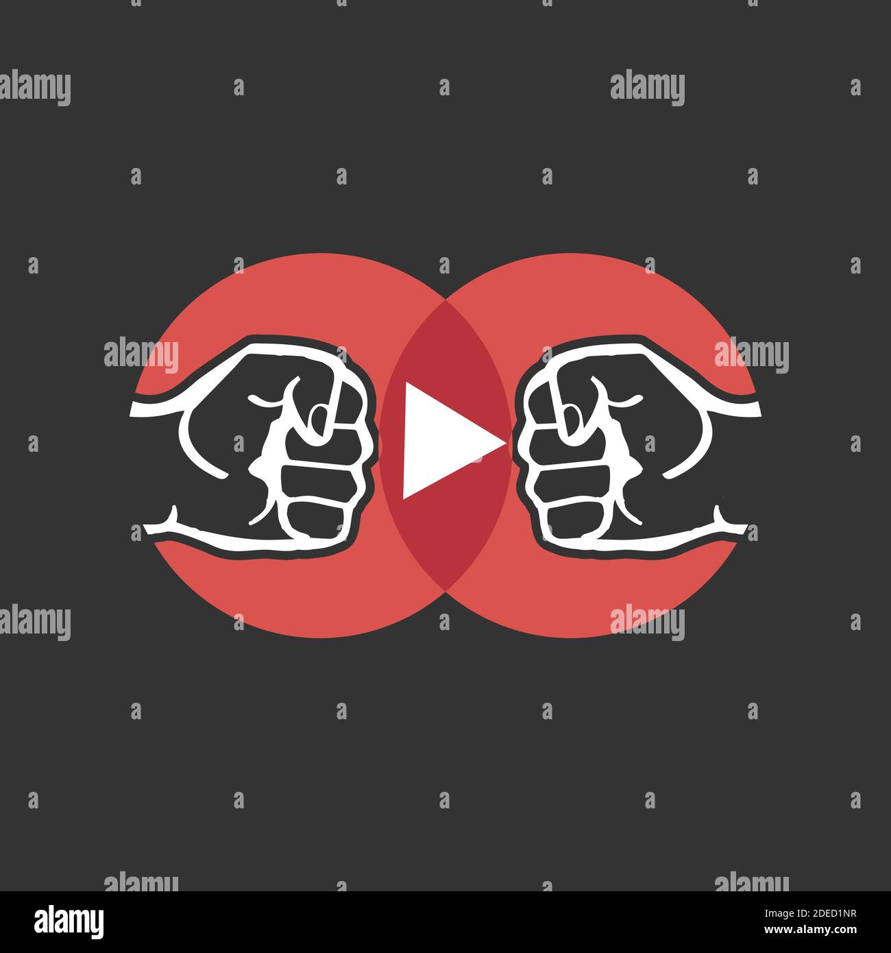 red reion style serré fists liberté logo design illustration vectorielle Illustration de Vecteur