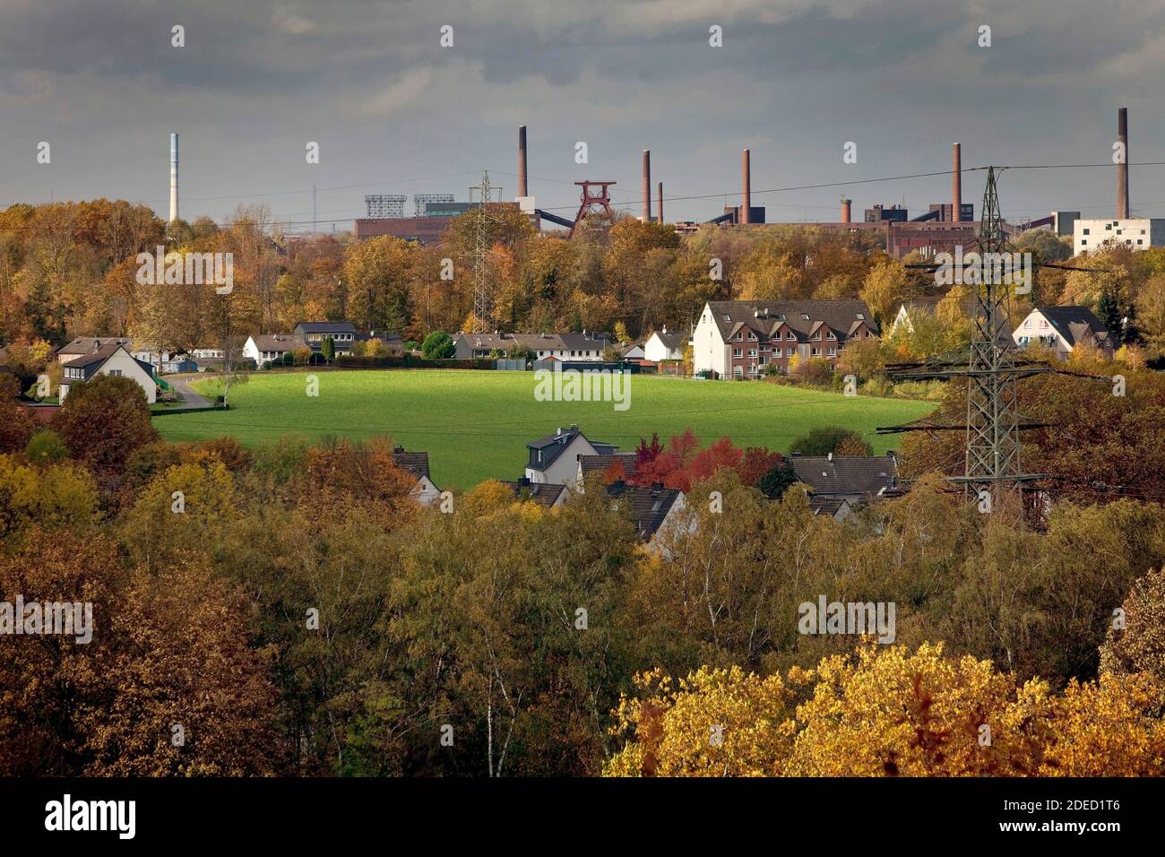 Vue de la colline de Mechtenberg à Zeche Zollverein, Allemagne, Rhénanie-du-Nord-Westphalie, région de la Ruhr, Essen Banque D'Images