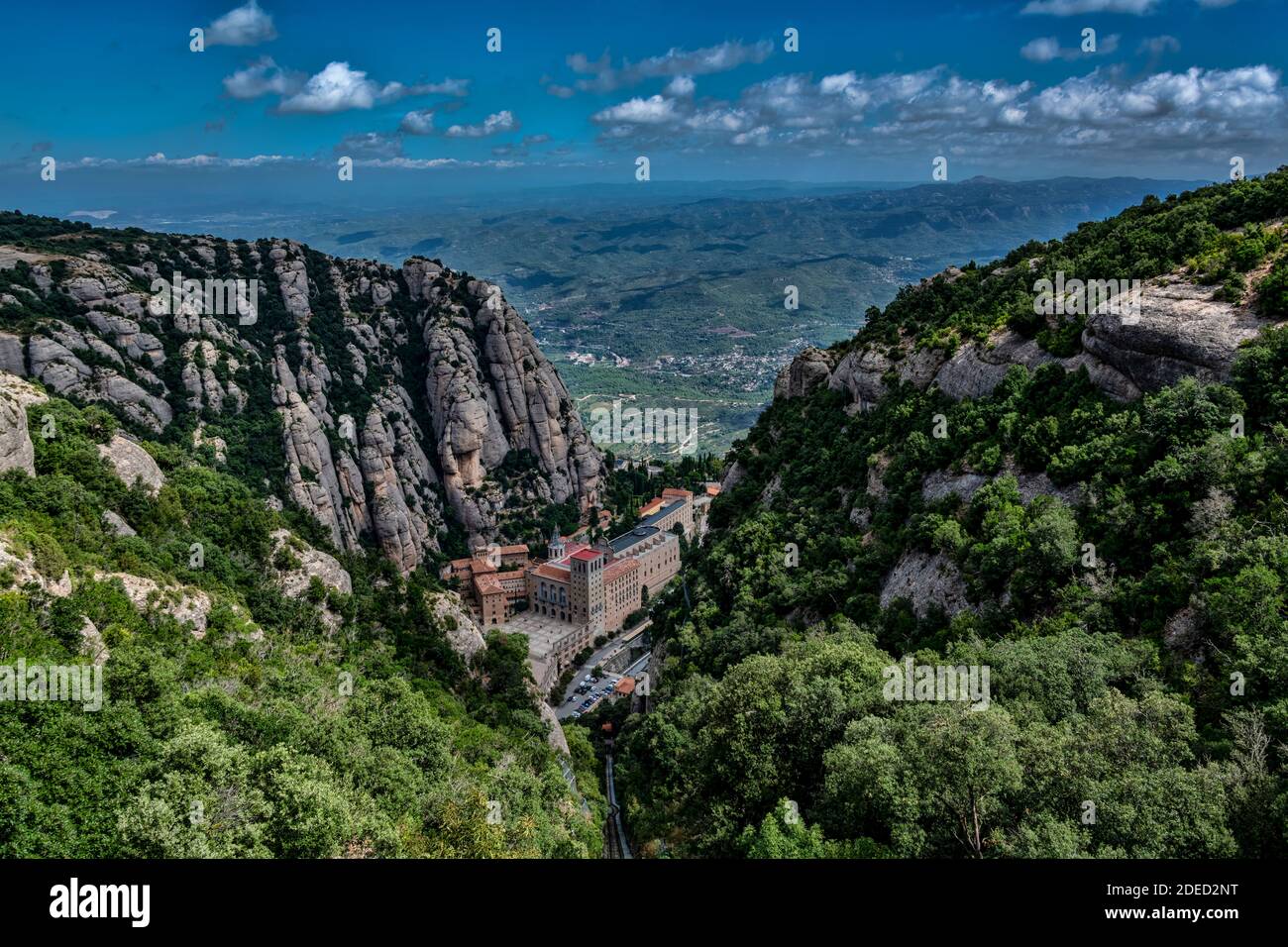 Monastère de Montserrat d'en haut, province de Barcelone, Catalogne, Espagne Banque D'Images