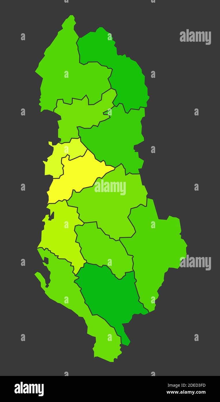 Carte de la chaleur de la population albanaise comme illustration de la densité de couleur Banque D'Images