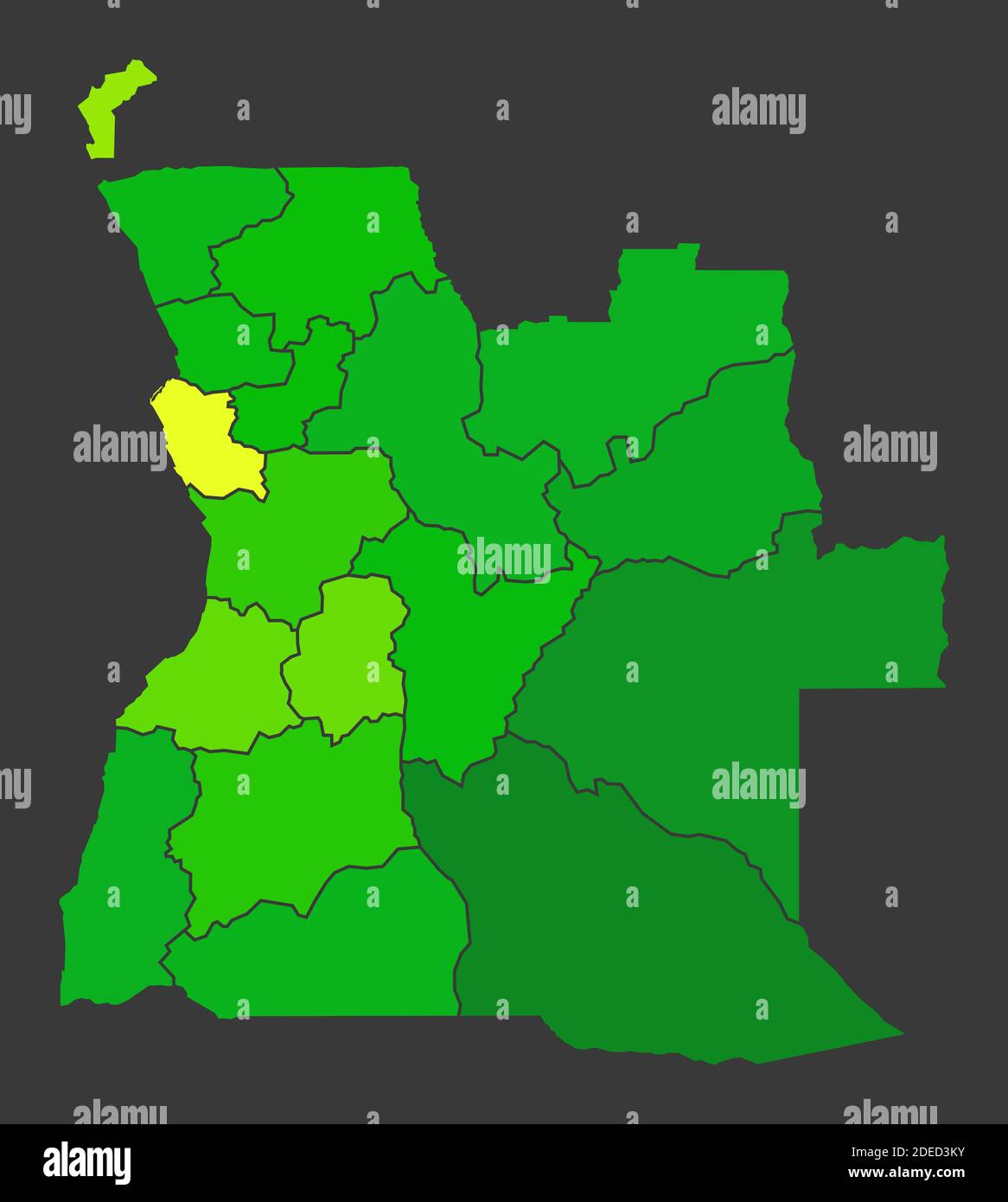 Carte de chaleur de la population angolaise comme illustration de densité de couleur Banque D'Images
