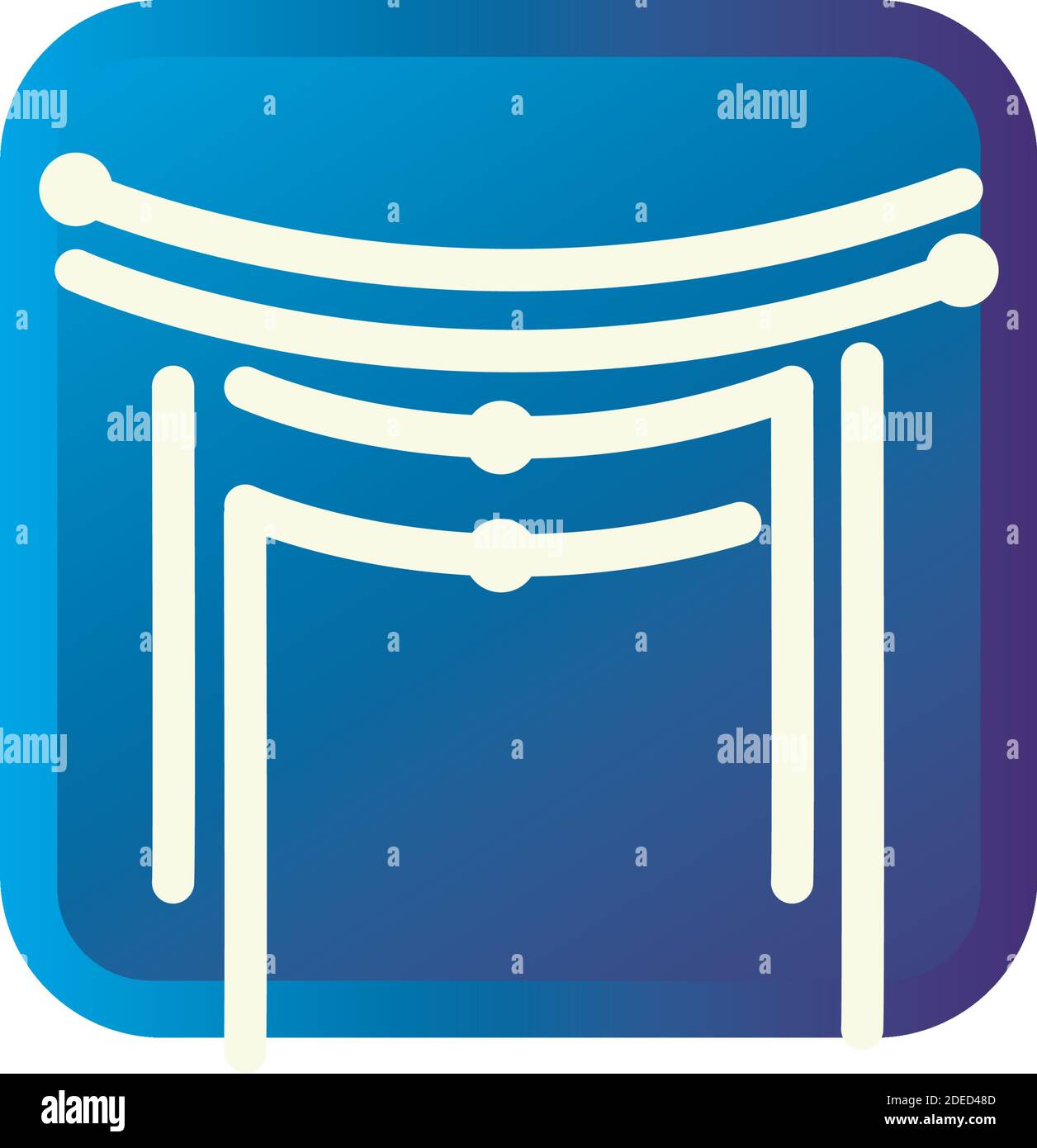 icône de porte torii plate carrée bleue personnalisée de la collection asiatique isolé sur fond blanc Illustration de Vecteur