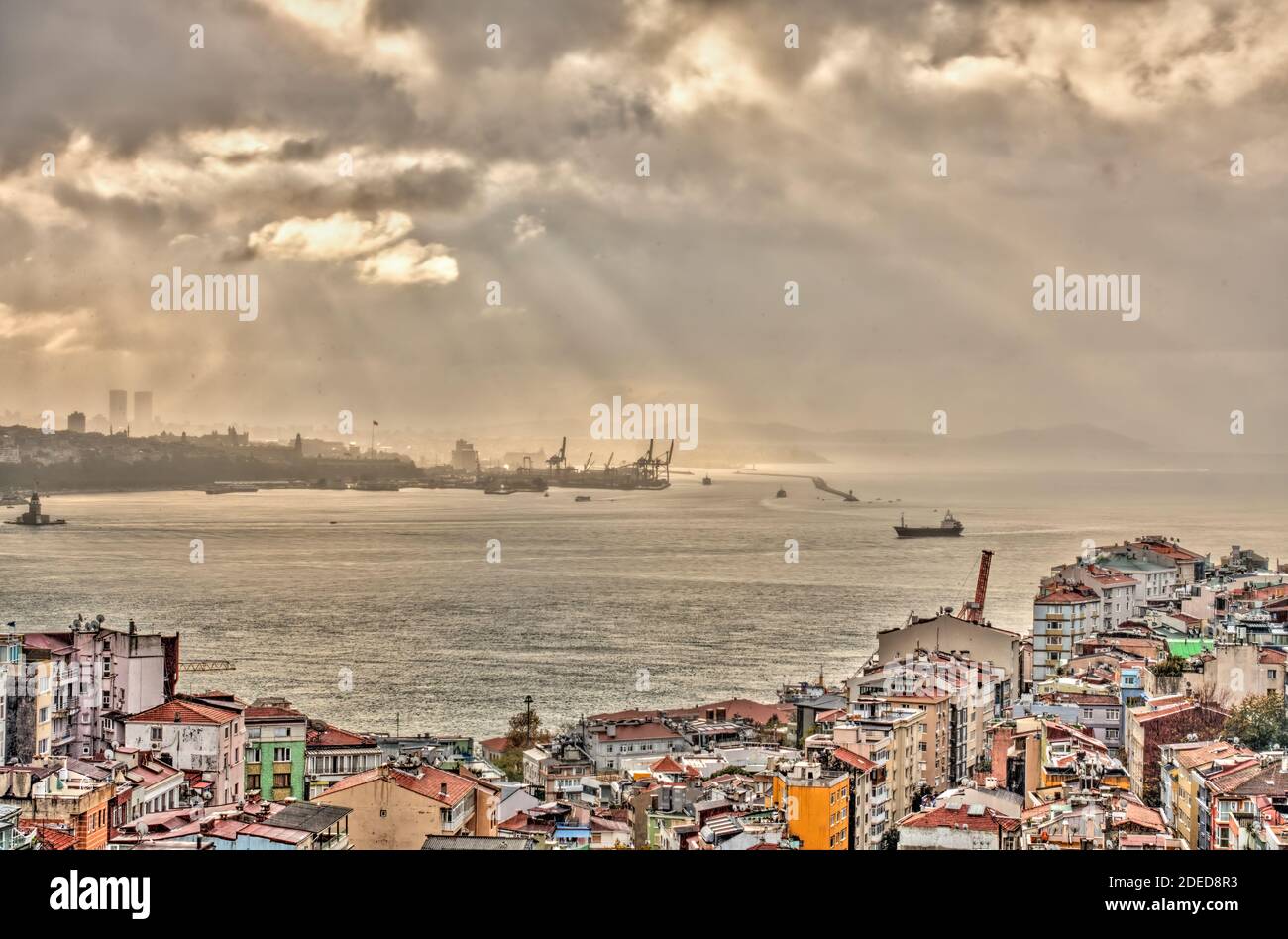 Crépuscule sur le Bosphore, Istanbul Banque D'Images