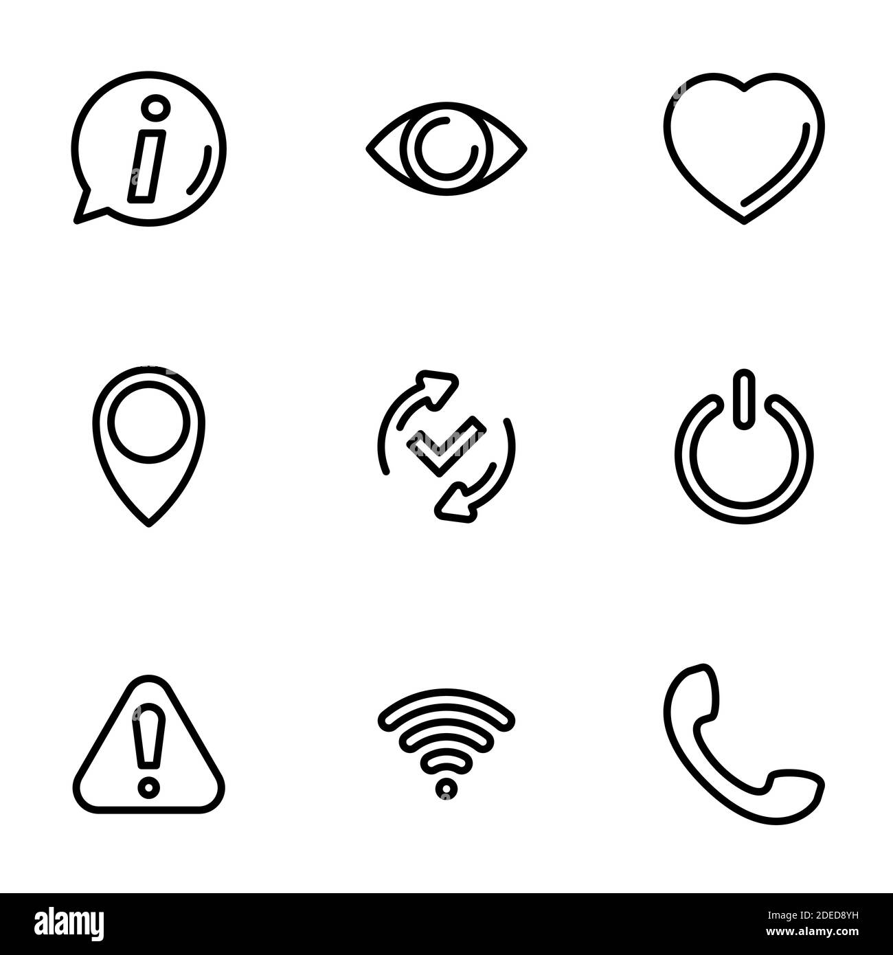 Ensemble d'icônes vectorielles noires, isolées sur fond blanc, sur des symboles Internet de thème Illustration de Vecteur