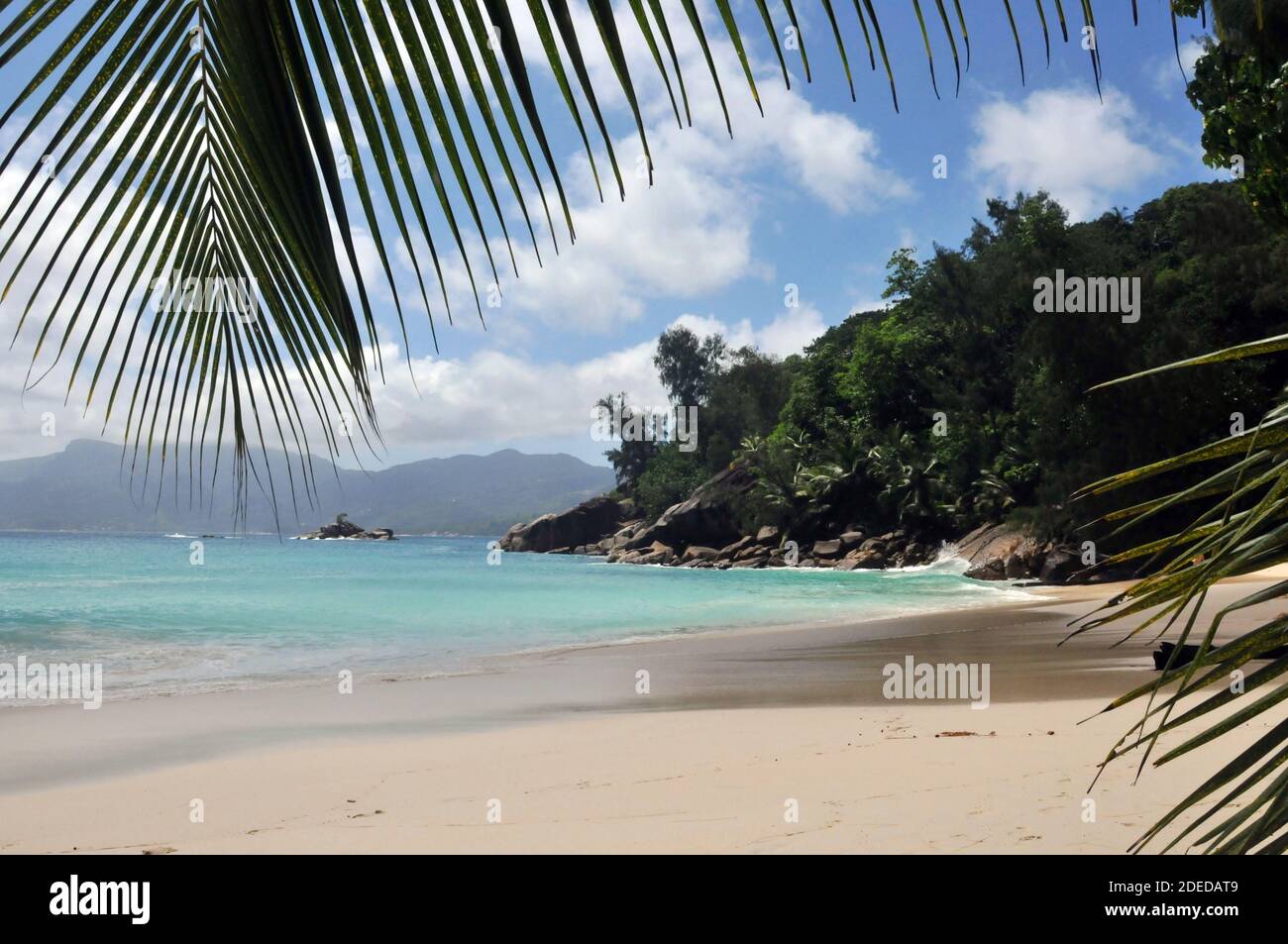 Plage d'Anse Soleil sur l'île de Mahé, Seychelles - Strand Seychelles Banque D'Images