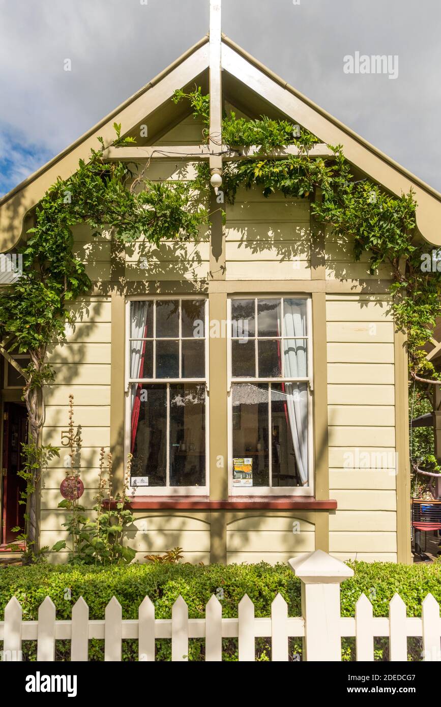 Un vieux bâtiment utilisé comme un café et une attraction touristique Arrowtown Nouvelle-Zélande Banque D'Images