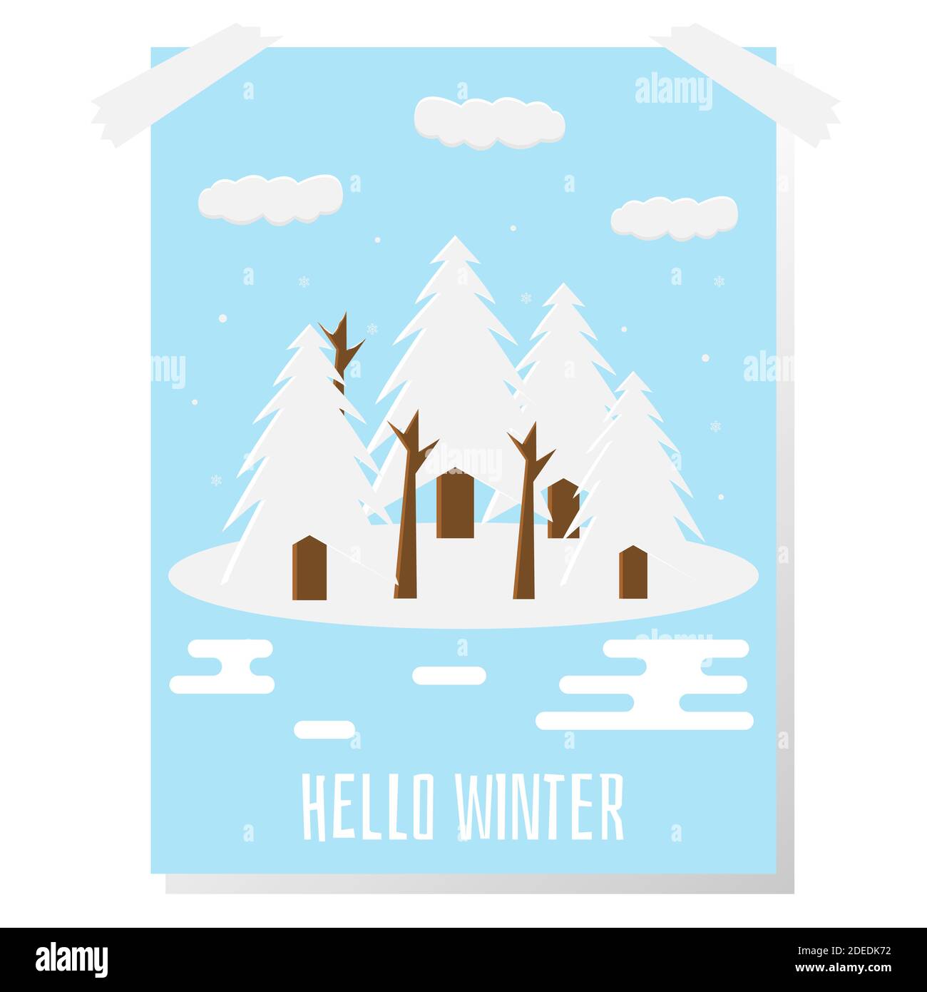 Illustration de la conception vectorielle du modèle d'affiche d'hiver pour la décoration de la maison, magasin, magasin, café ou il peut être utilisé pour l'accueil Illustration de Vecteur