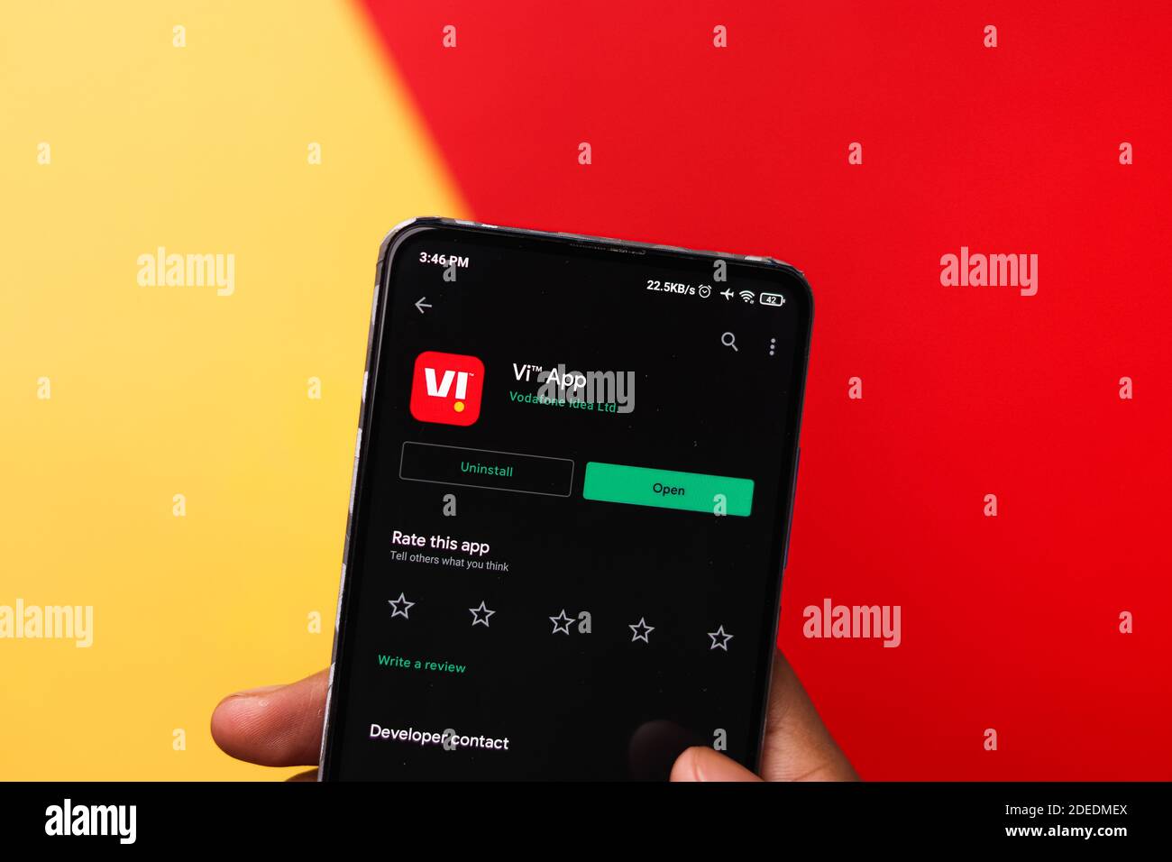 Assam, inde - 29 novembre 2020 : logo VI sur l'écran du téléphone image de stock. Banque D'Images