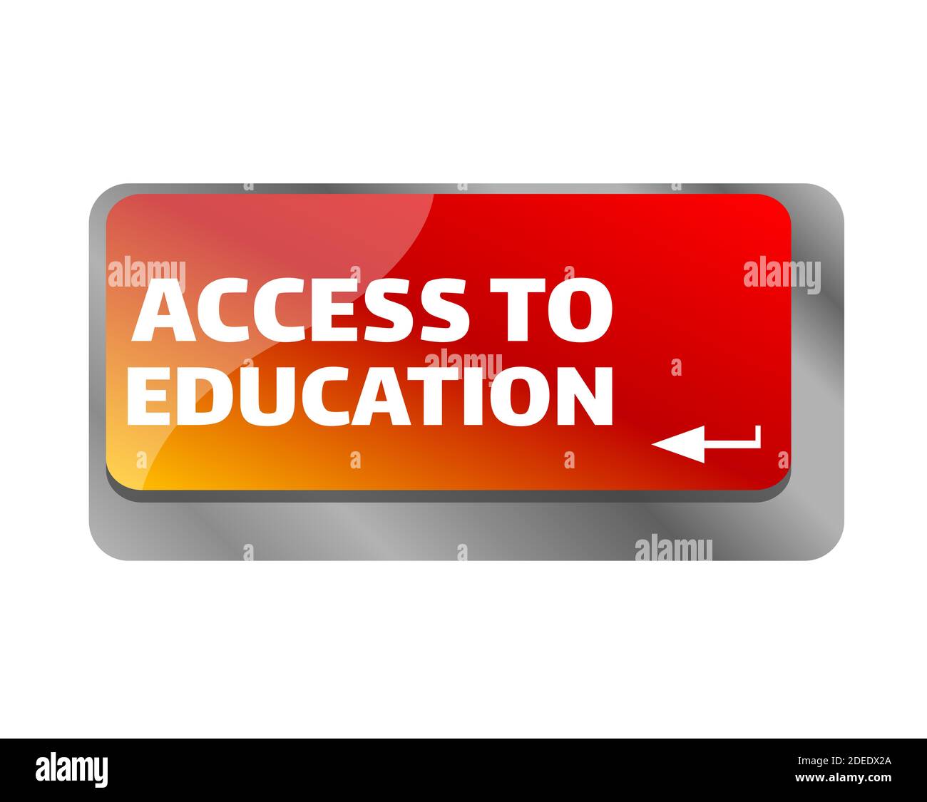 Accès à l'éducation . Gros plan sur le clavier, entrez la touche ordinateur. Banque D'Images