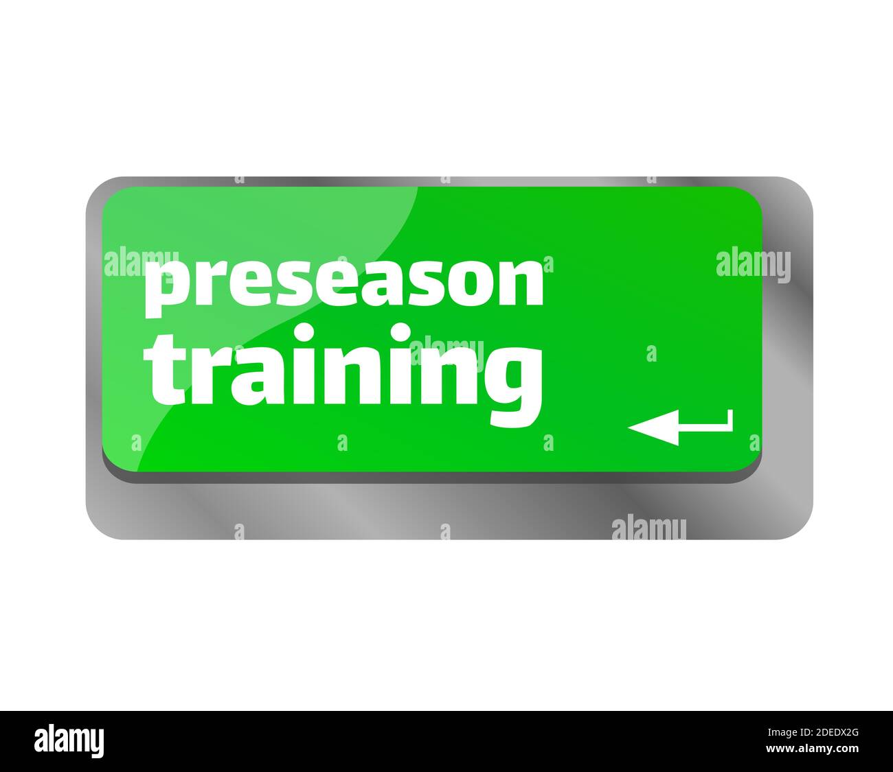 Formation de pré-saison . Gros plan sur le clavier, entrez la touche ordinateur. Banque D'Images