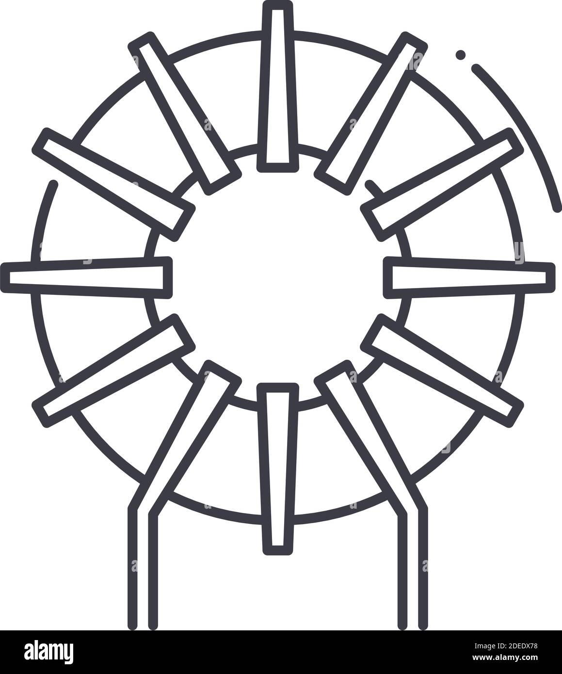 Icône d'inductance, illustration isolée linéaire, vecteur ligne mince, signe de conception Web, symbole de concept de contour avec contour modifiable sur fond blanc. Illustration de Vecteur