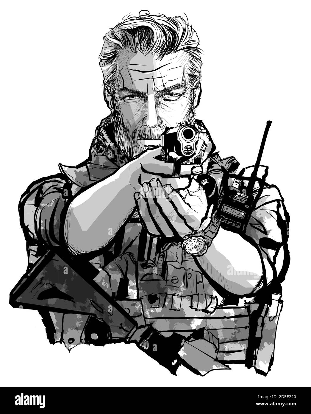 Agent spécial de service secret en mission - illustration vectorielle Illustration de Vecteur