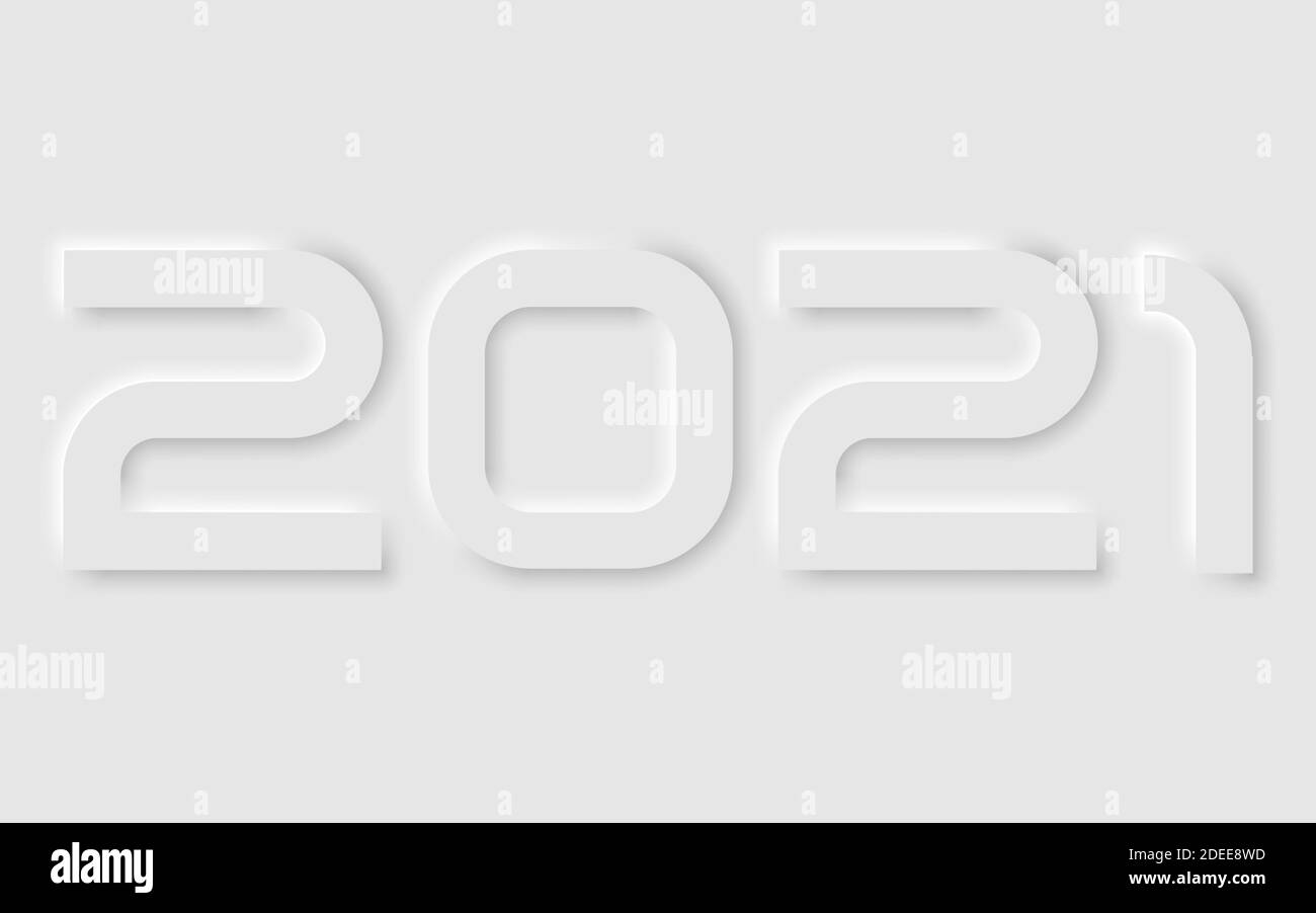 Carte du nouvel an 2021 avec effets d'ombre et de lumière. Carte de vœux de fête pour la nouvelle année dans un style minimaliste. Illustration vectorielle. SPE 10 Illustration de Vecteur