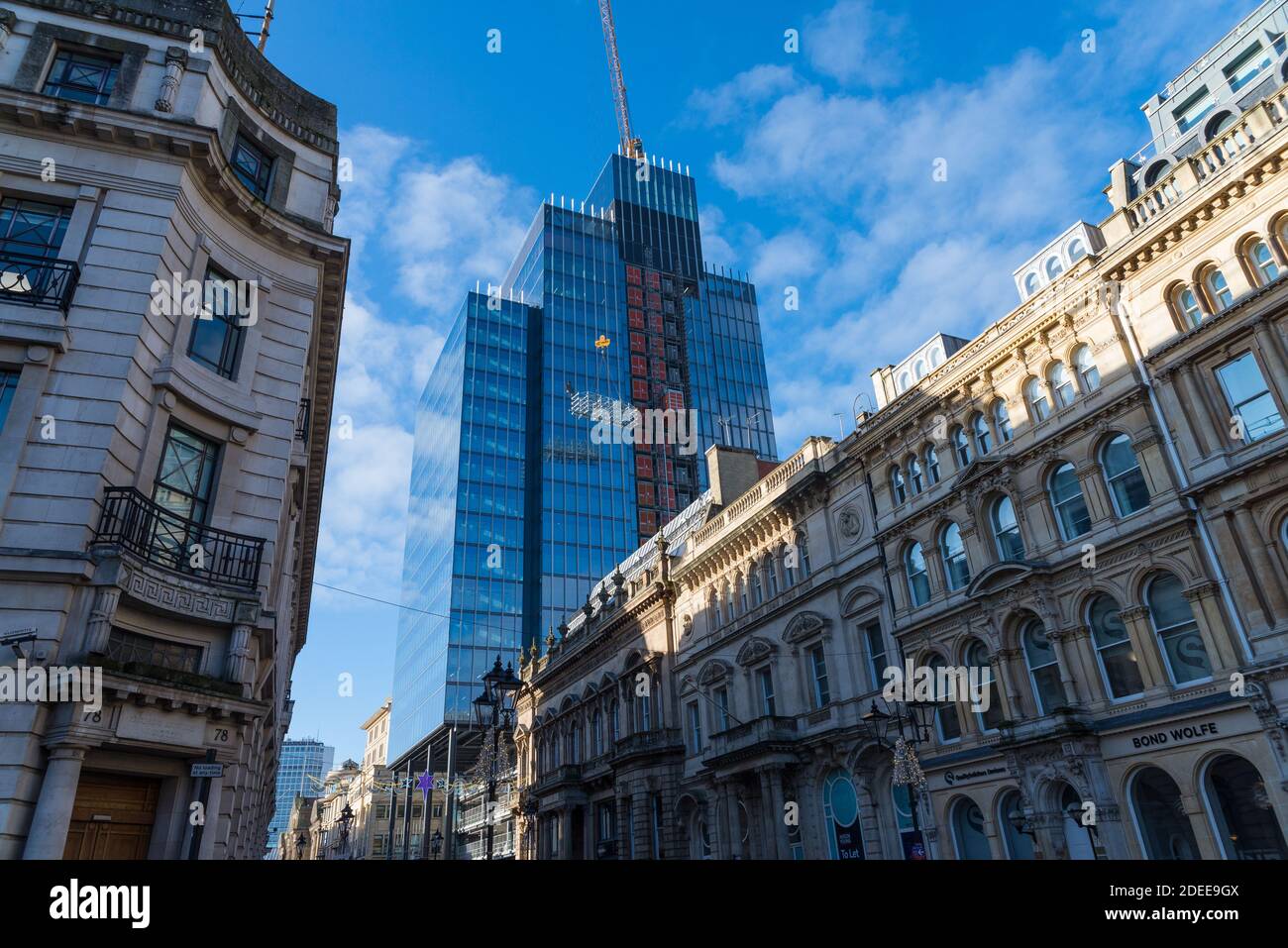 Poursuite de la construction du nouvel immeuble de bureaux 103 Colmore Row dans le quartier des affaires de Birmingham, au Royaume-Uni Banque D'Images