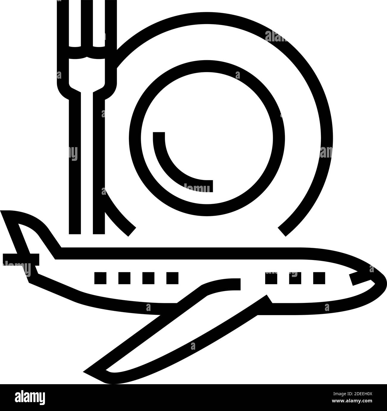 illustration vectorielle de l'icône de la ligne de restauration d'avion Illustration de Vecteur