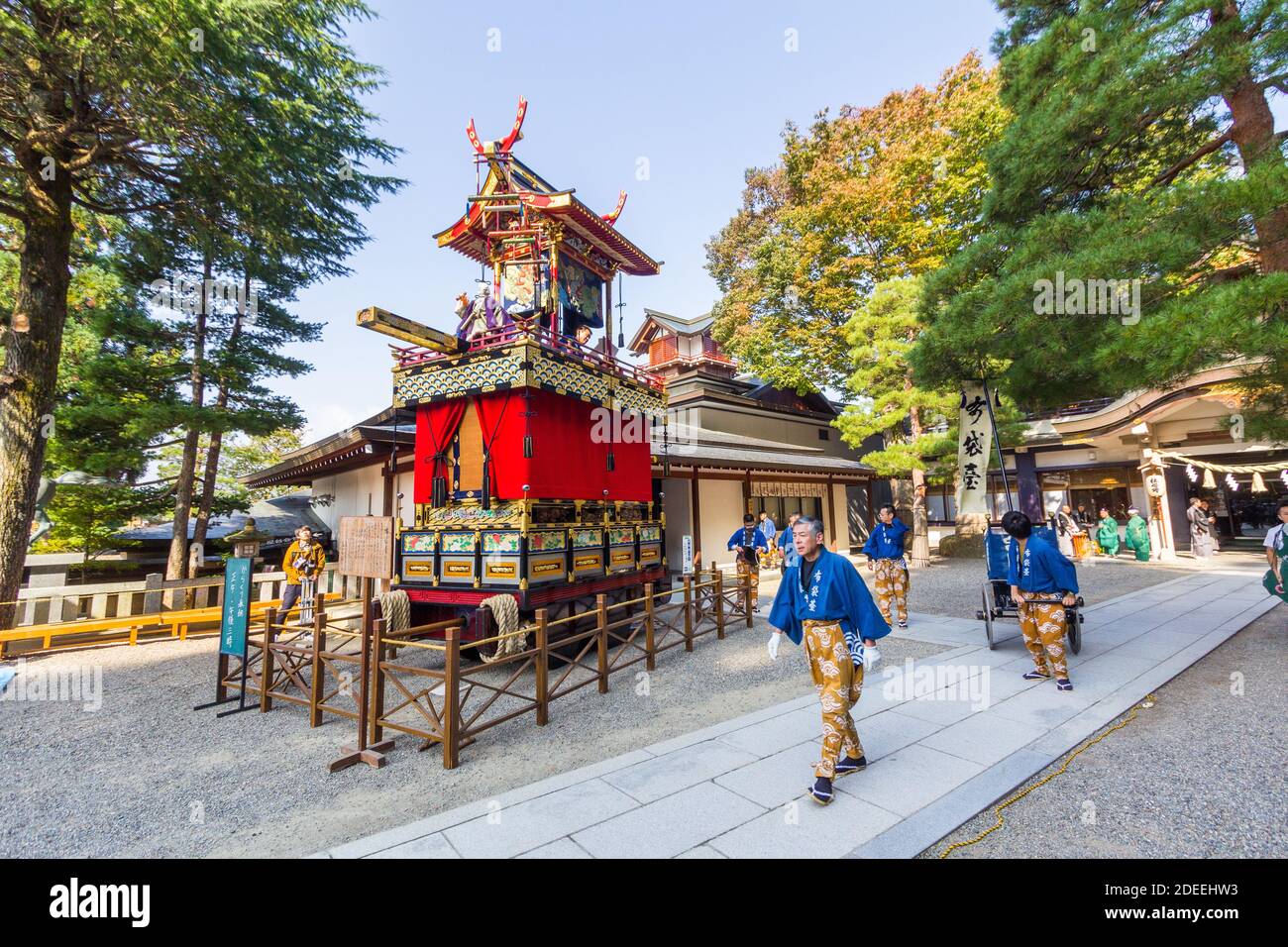 Flotteur richement décoré pendant le festival d'automne de Takayama appelé Hachiman Matsuri à Gifu, Japon Banque D'Images