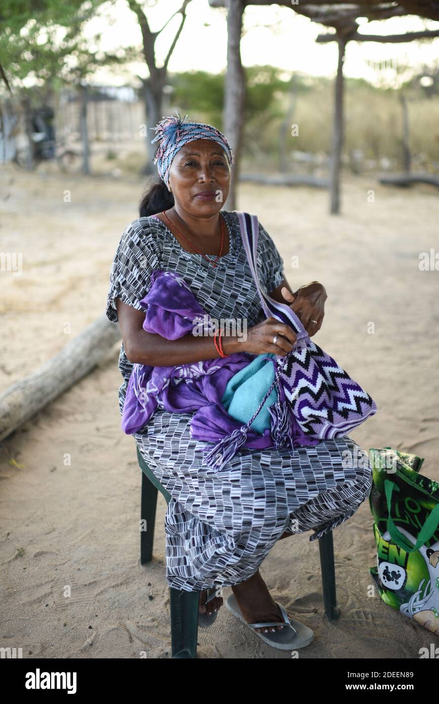 Portrait de femme à la Guajira, Colombie Banque D'Images