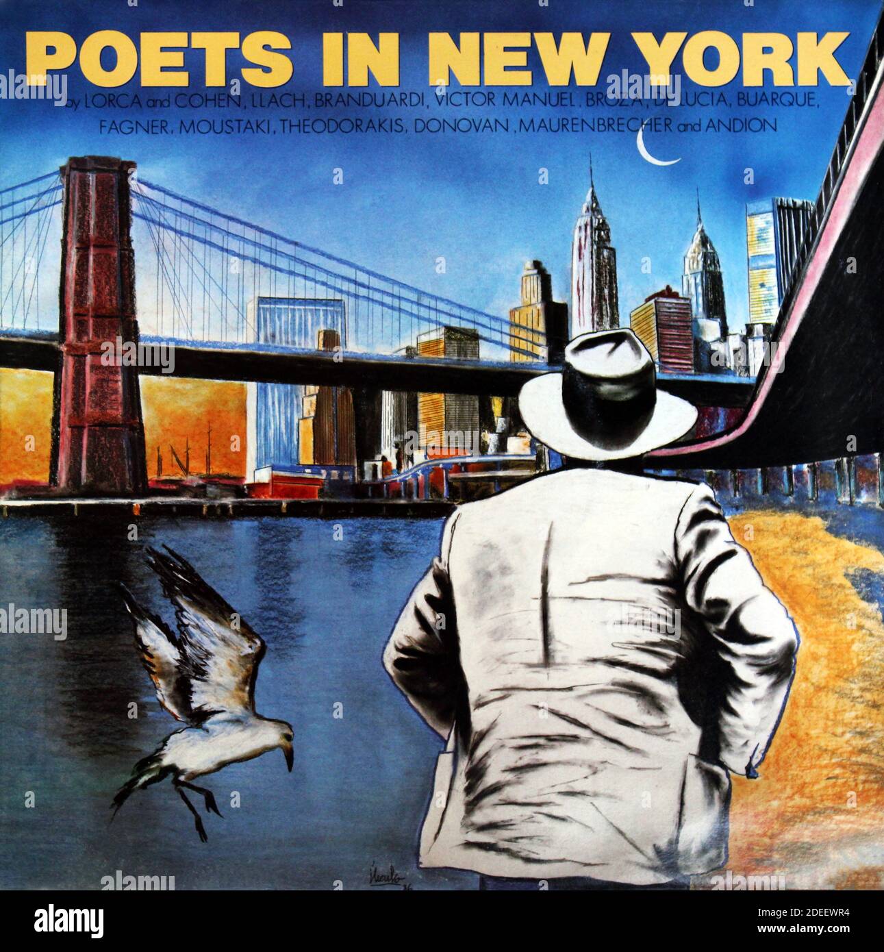Poètes à New York (divers artistes) : 1986. Couverture avant LP « Poets in New York » Banque D'Images