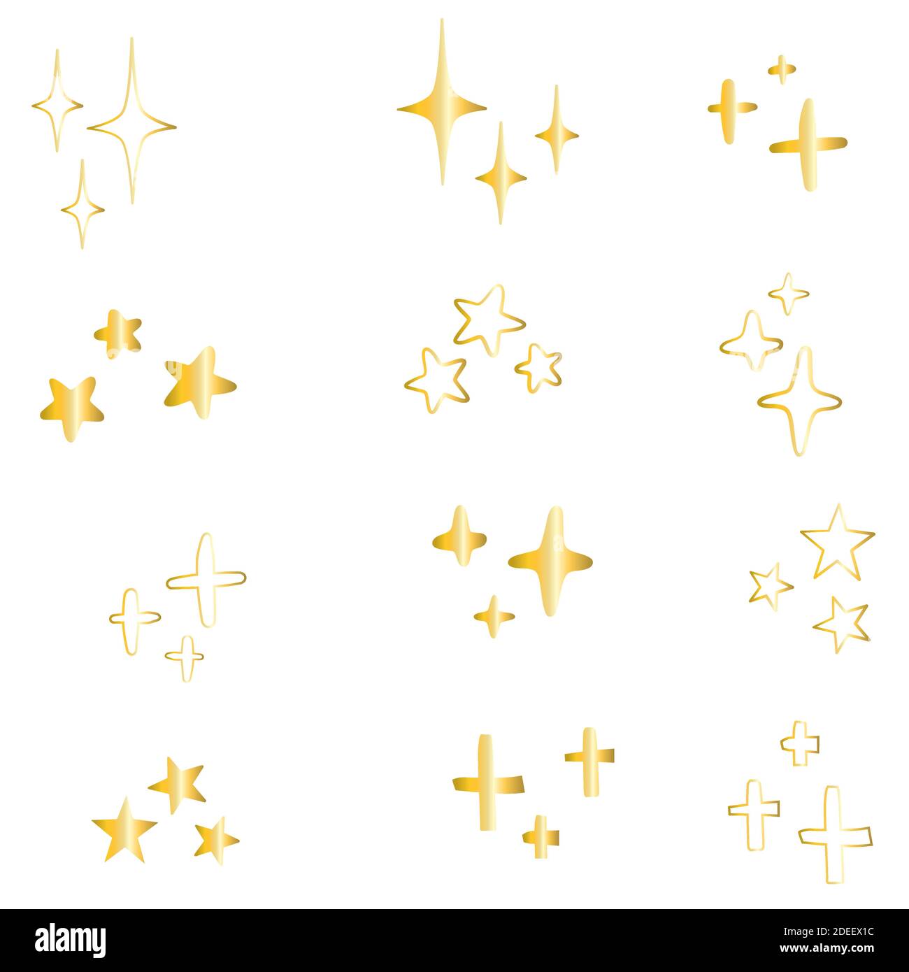 Icône en forme d'étoile, ensemble couleur or haut de gamme, illustration vectorielle Illustration de Vecteur