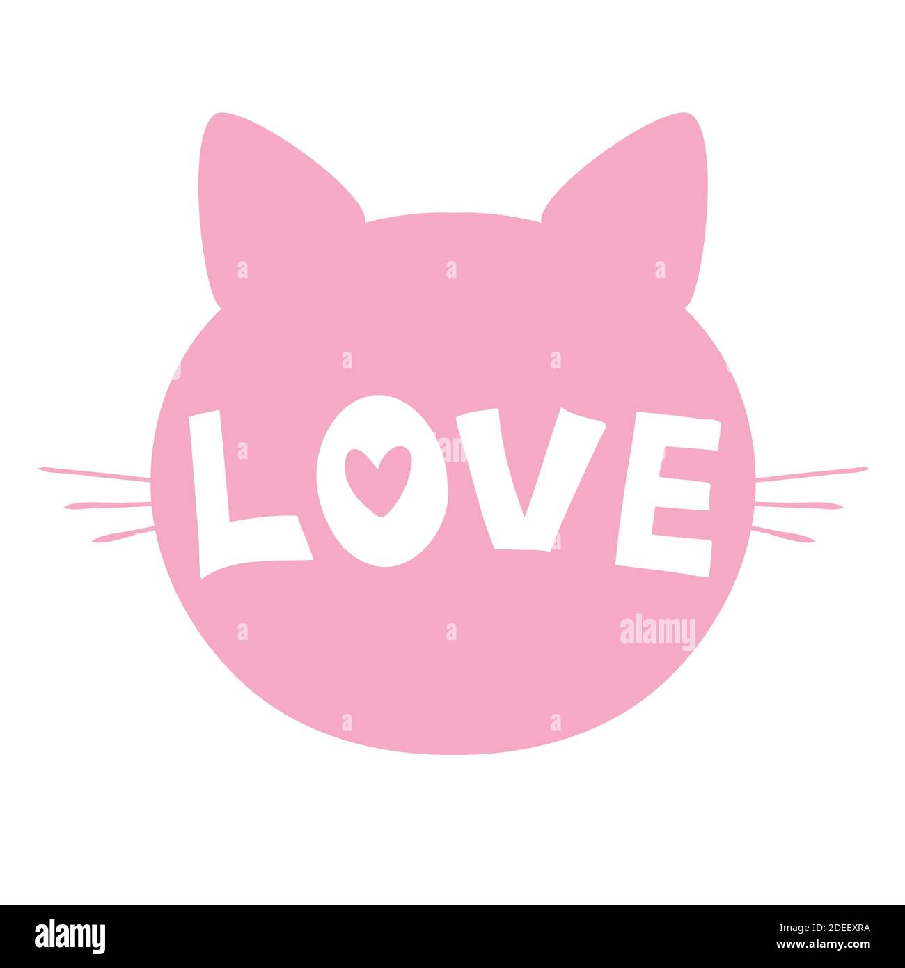 icône rose silhouette de chat, vecteur de moustaches mérosées. Illustration de Vecteur