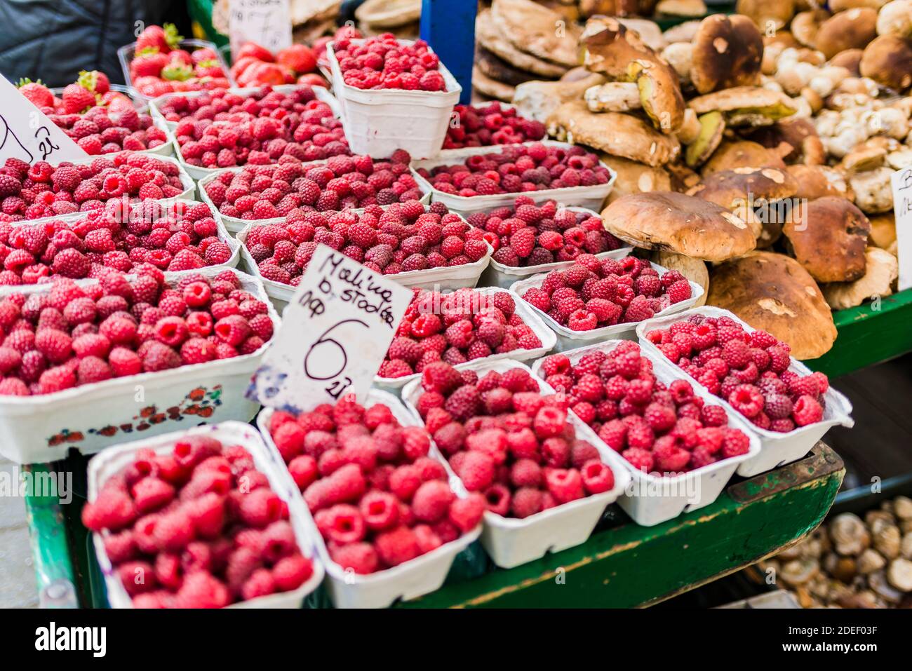 Marché Stary Kleparz. Une tradition de plus de 800 ans, ce grand marché couvert juste au nord du Barbican offre des prix avantageux et le meilleur sel Banque D'Images
