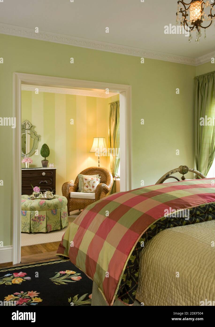 Chambre rose et verte Banque D'Images