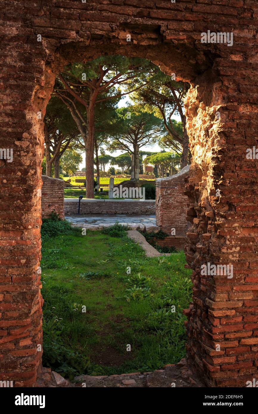 Ruines d'Ostia Antica, près de Rome, Italie Banque D'Images