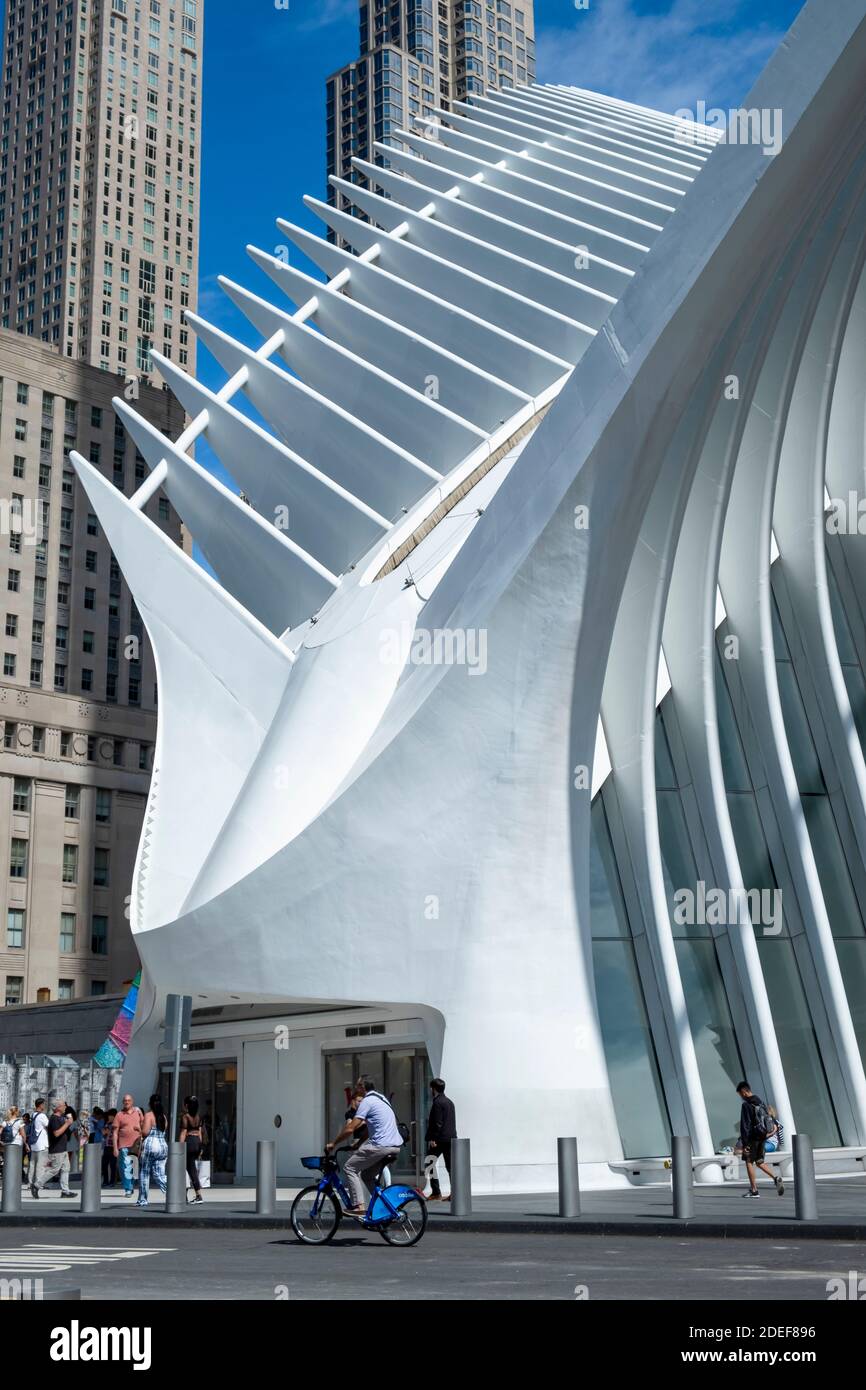 Entrée à l'Oculus, Lower Manhattan, New York Banque D'Images