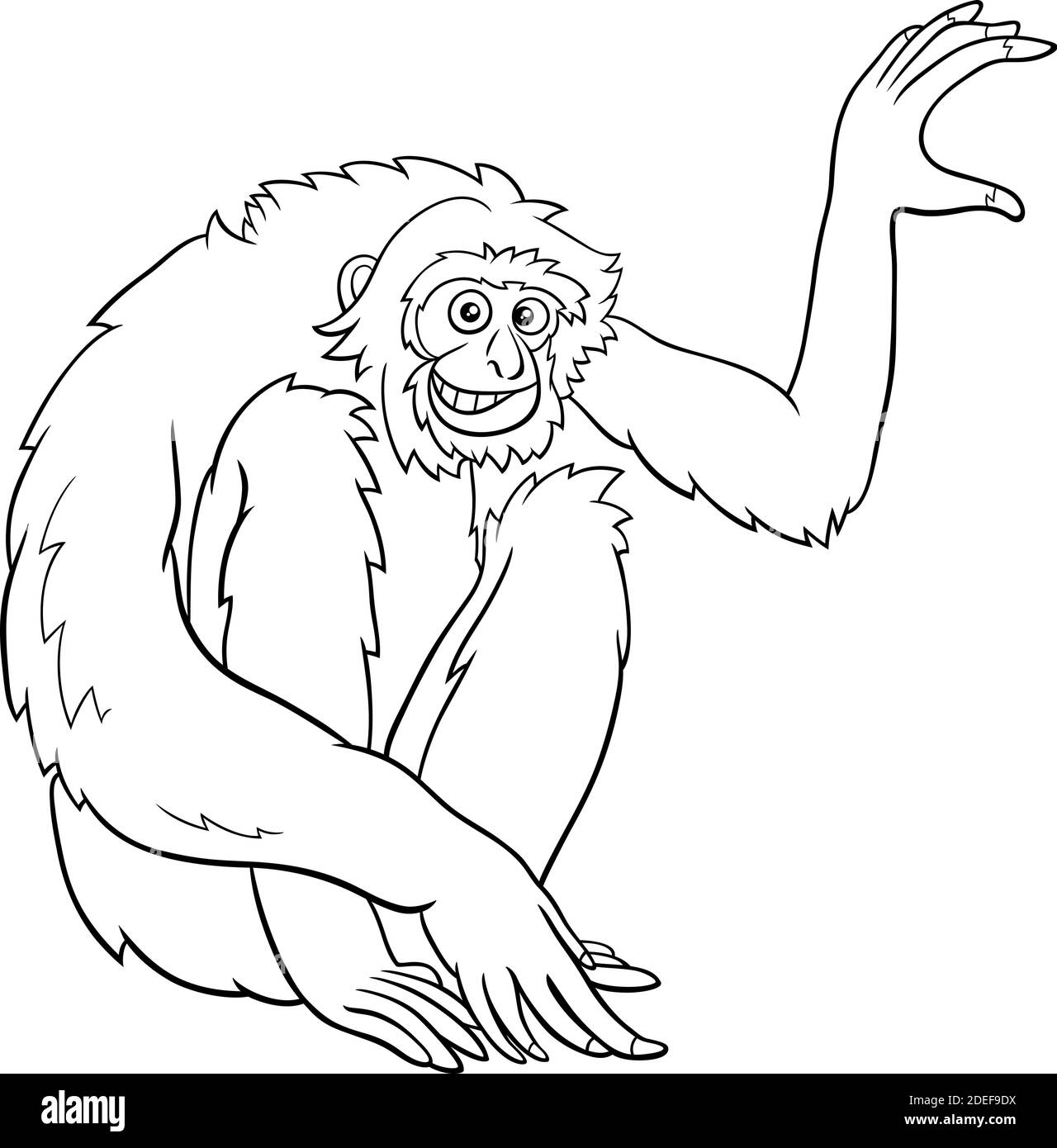 Dessin animé noir et blanc de la bande de gibbon page de livre de coloriage de caractères Illustration de Vecteur Dessin animé noir et blanc de la bande de gibbon page de livre de coloriage de caractères Illustration de Vecteur