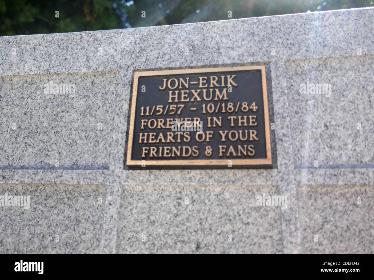 North Hollywood, Californie, États-Unis 30 novembre 2020 UNE vue générale de l'atmosphère du Cenotaph et du Mémorial de Jon-Erik Hexum le 30 novembre 2020 au Valhalla Memorial Park à North Hollywood, Californie, États-Unis. Photo par Barry King/Alay stock photo Banque D'Images