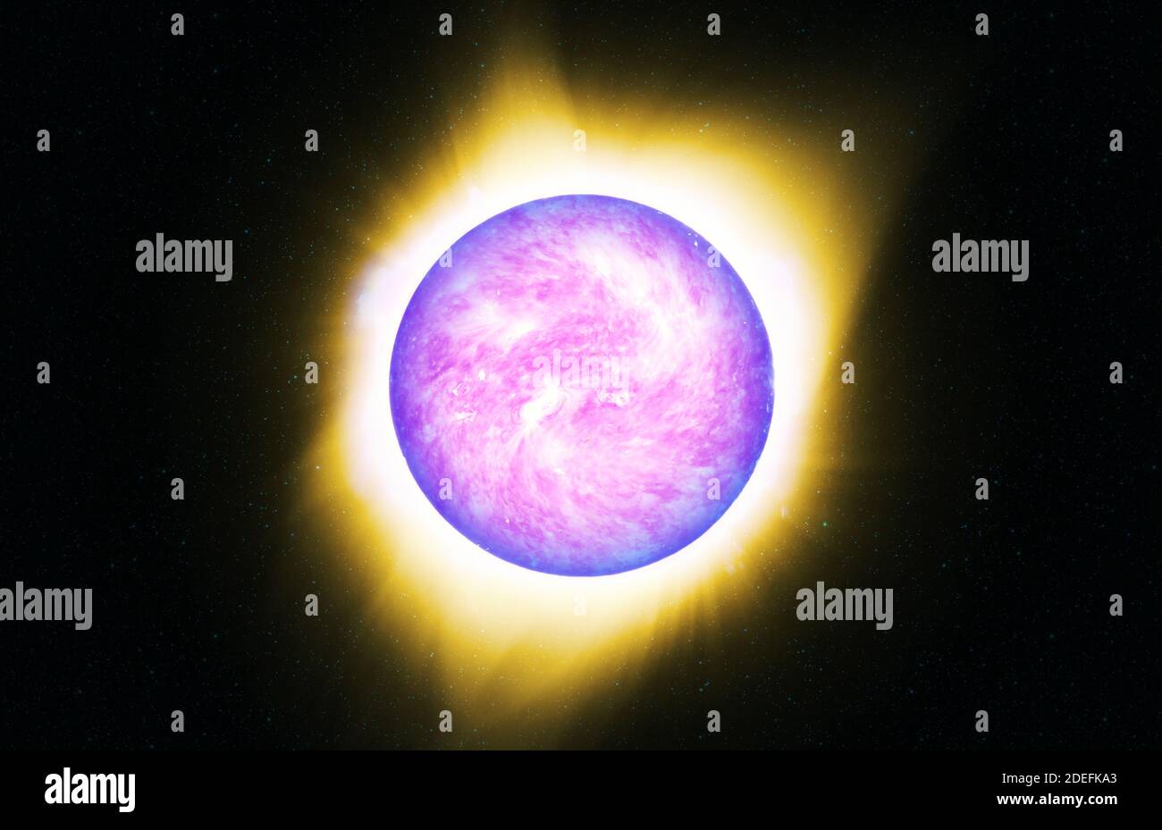 Soleil clair contre dark ciel étoilé au système solaire, les éléments de cette image fournie par la NASA Banque D'Images