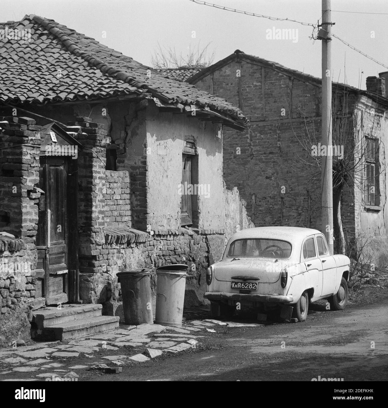 Old Moskvitch, Kyustendil, Bulgarie, 1987 Banque D'Images