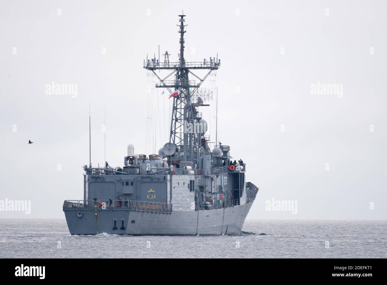 Polonais Oliver Hazard Frégate de missile guidé de classe Perry ORP général Kazimierz Pulaski 272 (ancien USS Clark FFG-11) à Gdynia, Pologne. 17 novembre Banque D'Images