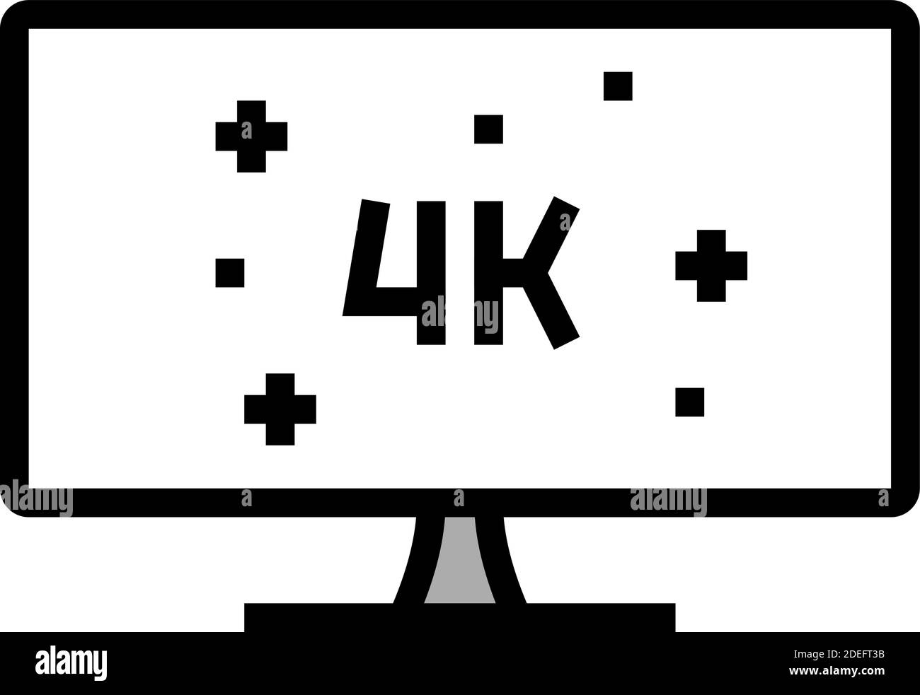 illustration vectorielle de l'icône couleur de l'écran de l'ordinateur de résolution 4k Illustration de Vecteur