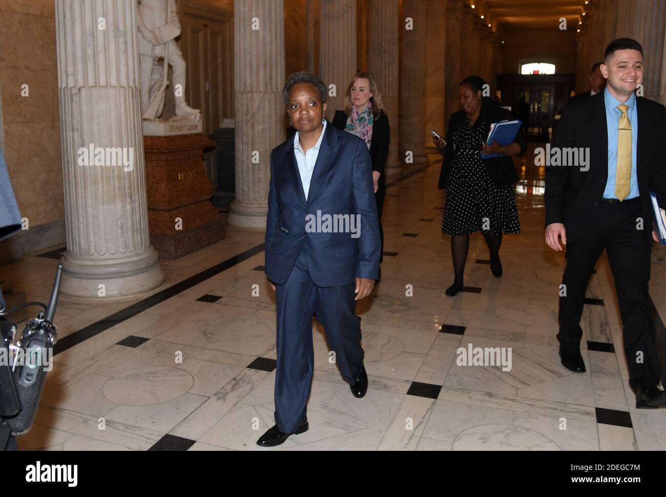 Lori Lightfoot, maire de Chicago, se promène au Capitole des États-Unis le 7 mai 2019 à Washington, DC. Photo par Olivier Douliery/ABACAPRESS.COM Banque D'Images