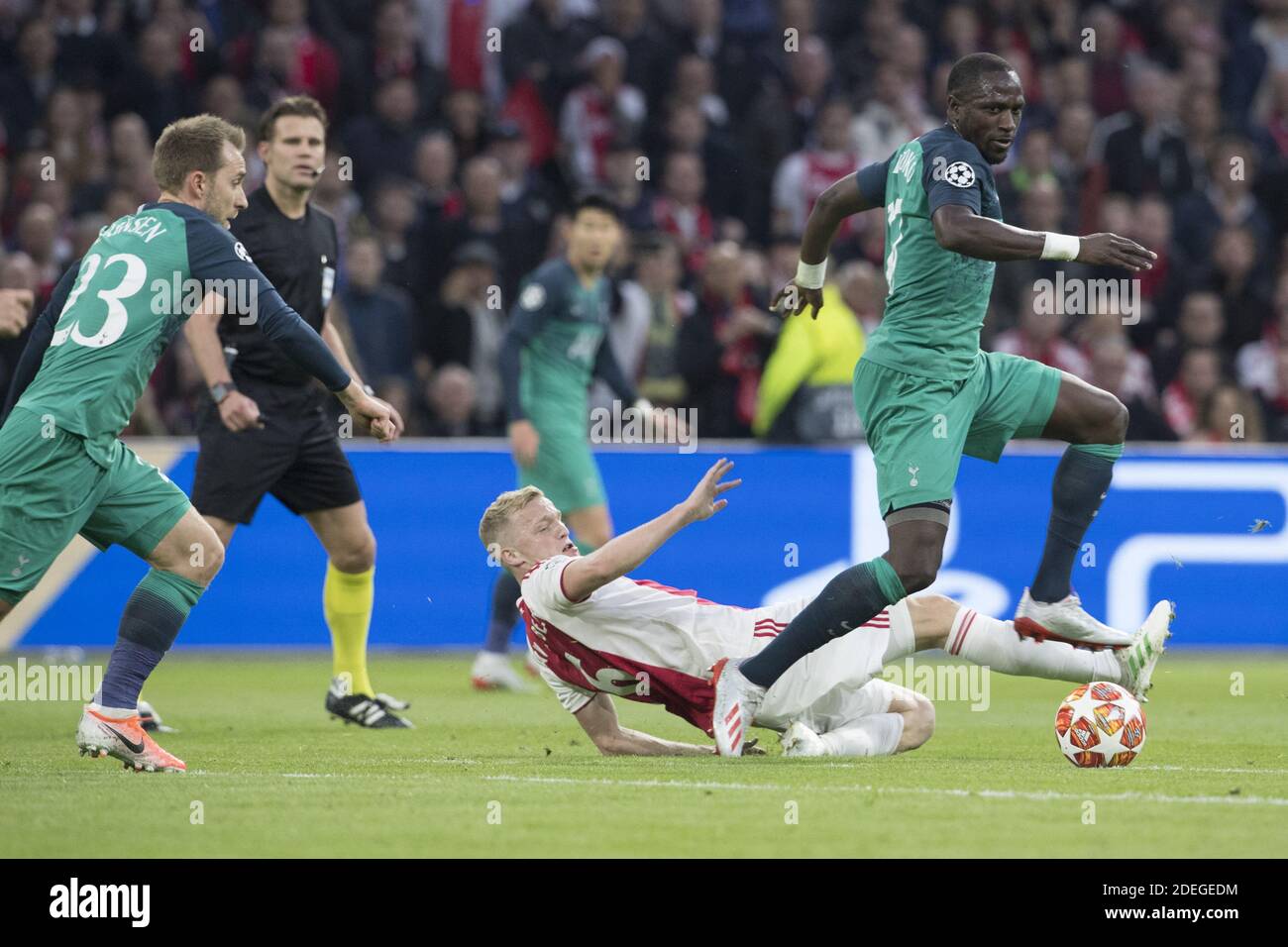 Moussa Sissoko de Tottenham au cours 1/2 du match de retour final de la Ligue des champions, Ajax contre Tottenham à Amsterdam Arena, Amsterdam, pays-Bas, le 8 mai 2019. Tottenham a gagné 3-2. Photo de Henri Szwarc/ABACAPRESS.COM Banque D'Images