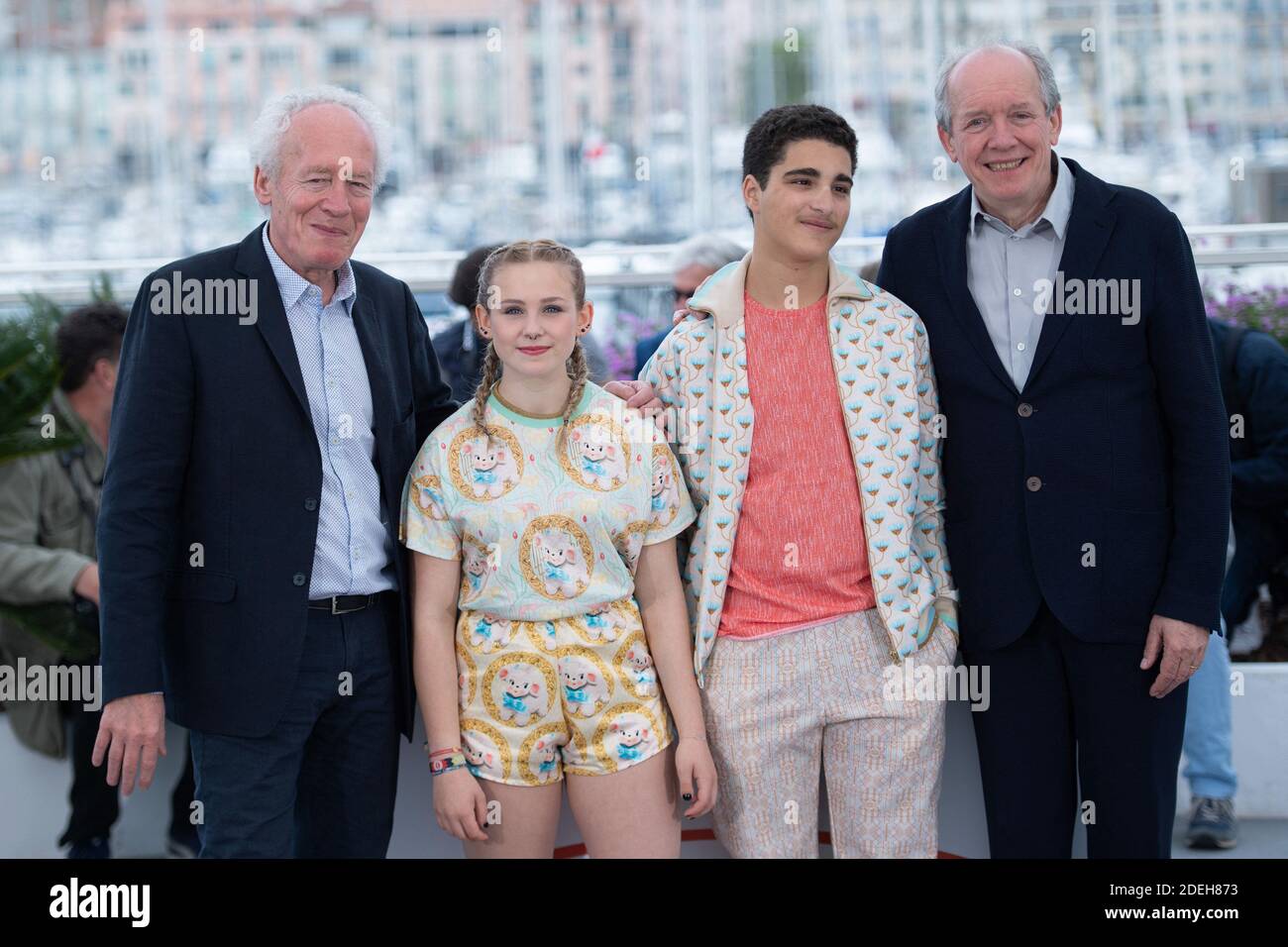 Jean-Pierre Dardenne, Victoria Bluck, Idir Ben addi et Luc Dardenne assistent à la Jeune Ahmed Photocall dans le cadre du 72e Festival international de Cannes, le 21 mai 2019. Photo d'Aurore Marechal/ABACAPRESS.COM Banque D'Images