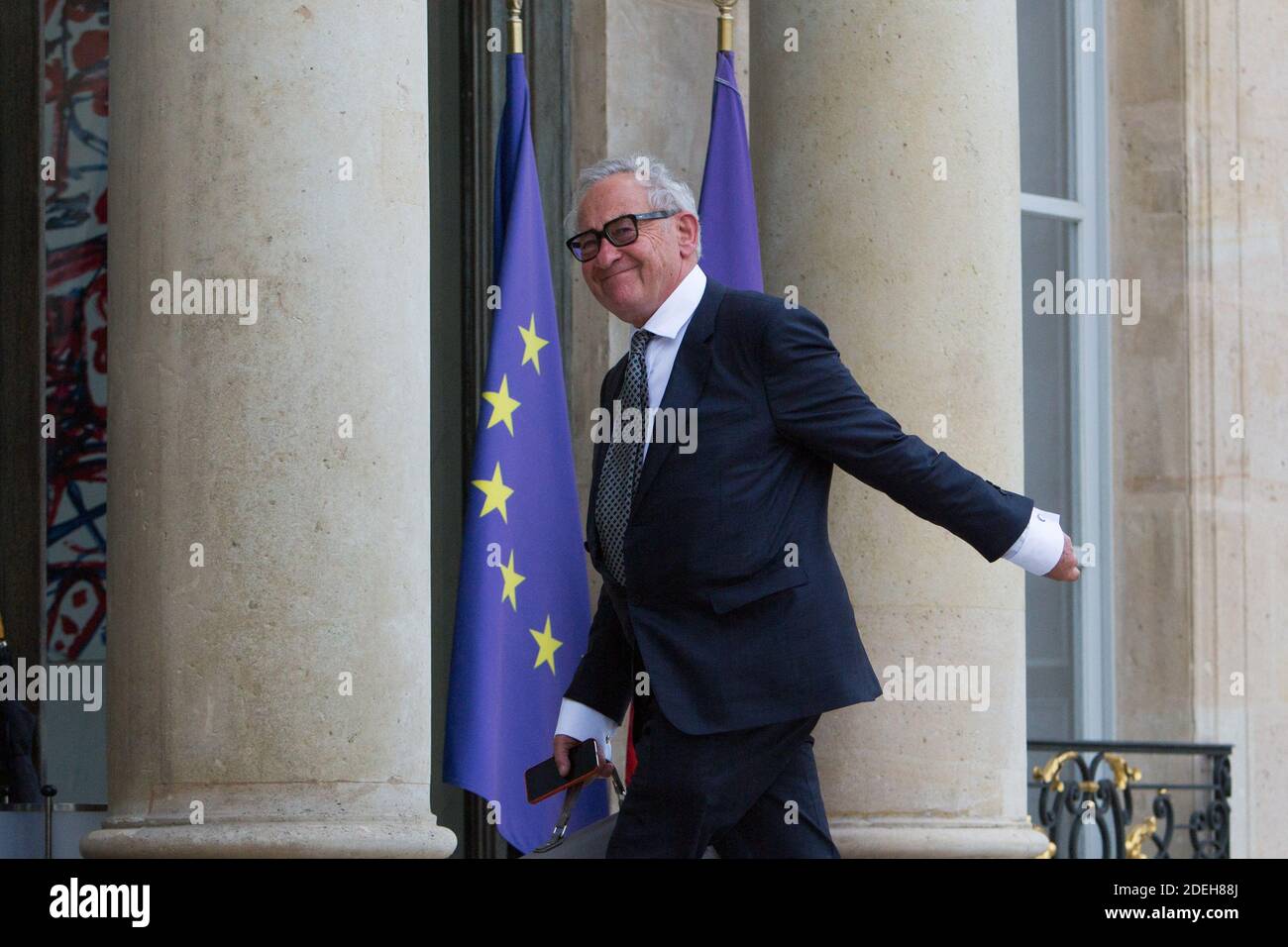 L'historien britannique Simon Schama arrive à l'Elysée Palace, à Paris, le 21 mai 2019, pour une rencontre avec le président français et d'autres auteurs et philosophes qui ont signé la tribune « l'Europe à risque ». Photo de Raphael Lafargue/ABACAPRESS.COM Banque D'Images