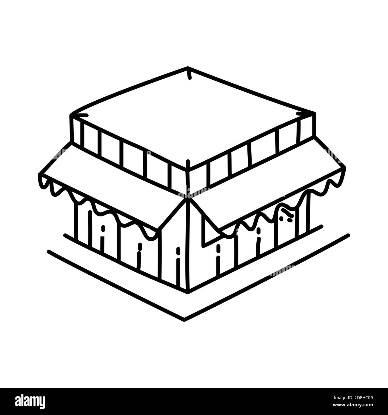 Store Shopping icône dessinée à la main Set Vector. Illustration de Vecteur