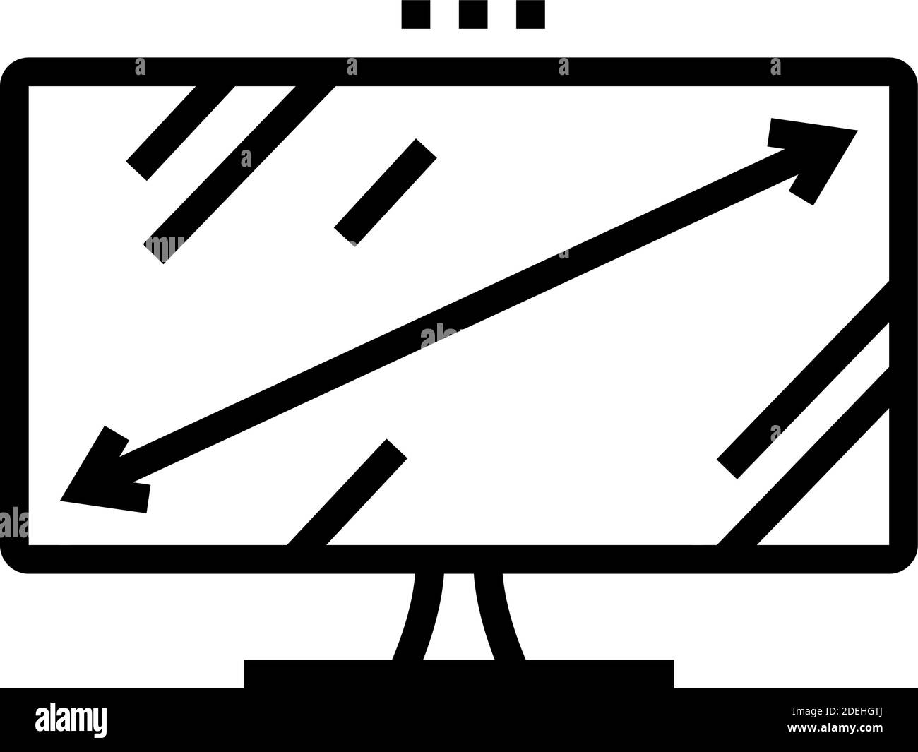 illustration vectorielle de l'icône de la ligne diagonale du moniteur de l'ordinateur Illustration de Vecteur