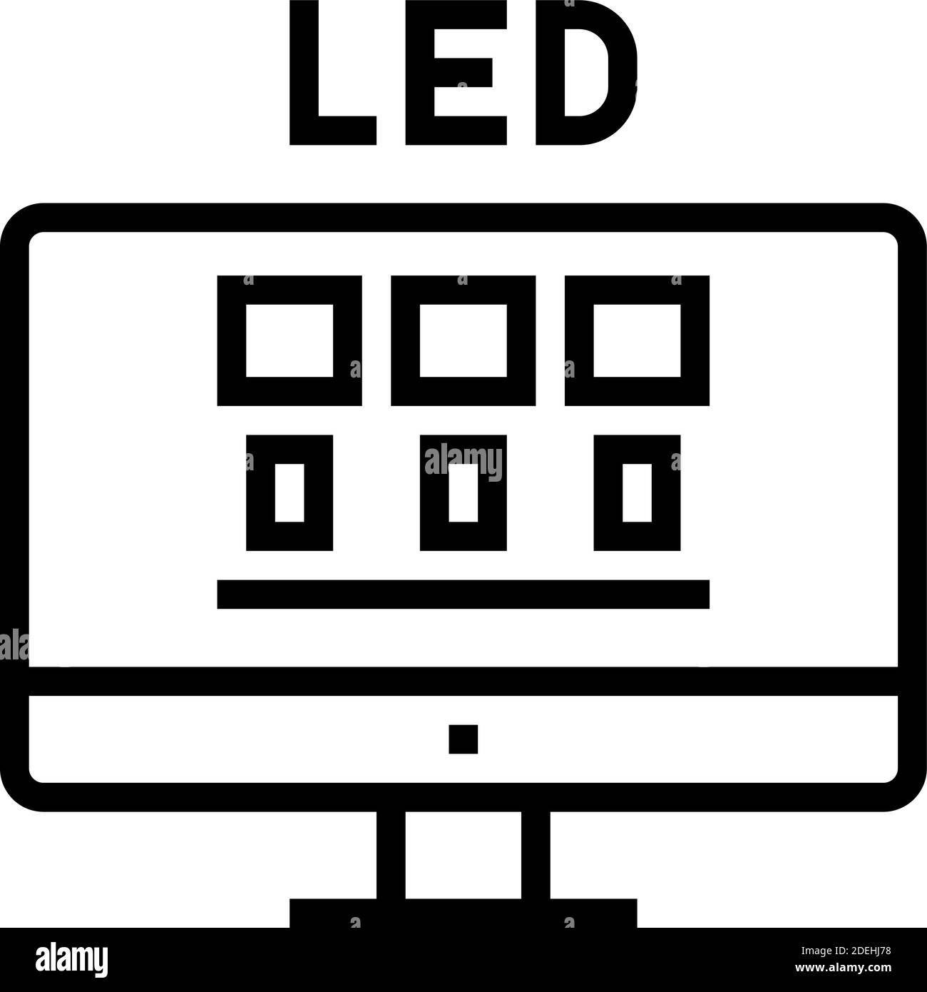 illustration vectorielle de l'icône de la ligne du moniteur d'ordinateur à led Illustration de Vecteur