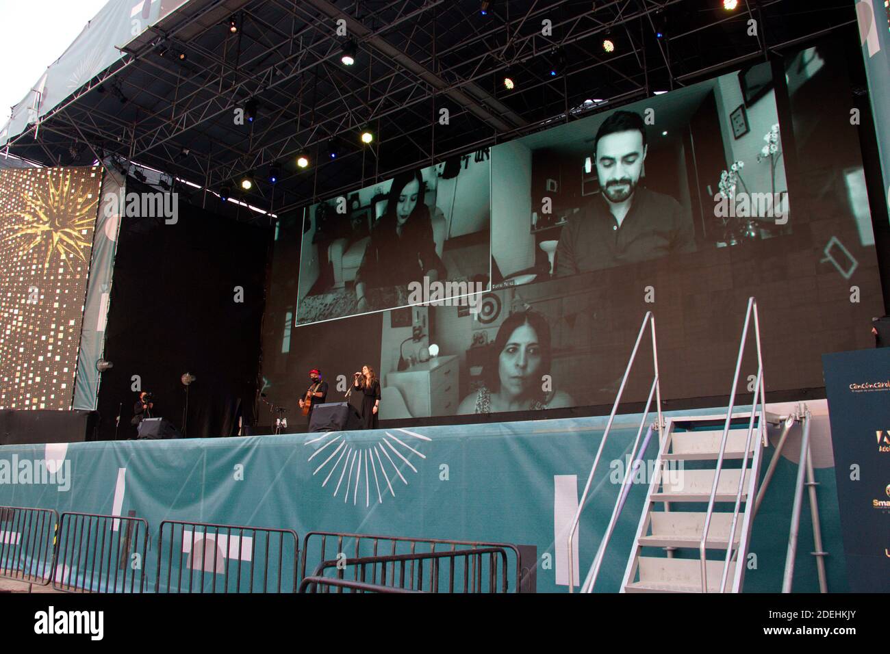 COYOACAN, CDMX, MÉXICO - NOVEMBRE 29 : cérémonie de remise des prix SmartFilms México 2020 au Foro aire libre le 29 novembre 2020 à Coyoacán, México. (Photo : Francisco MORALES/DAMM photo) Banque D'Images