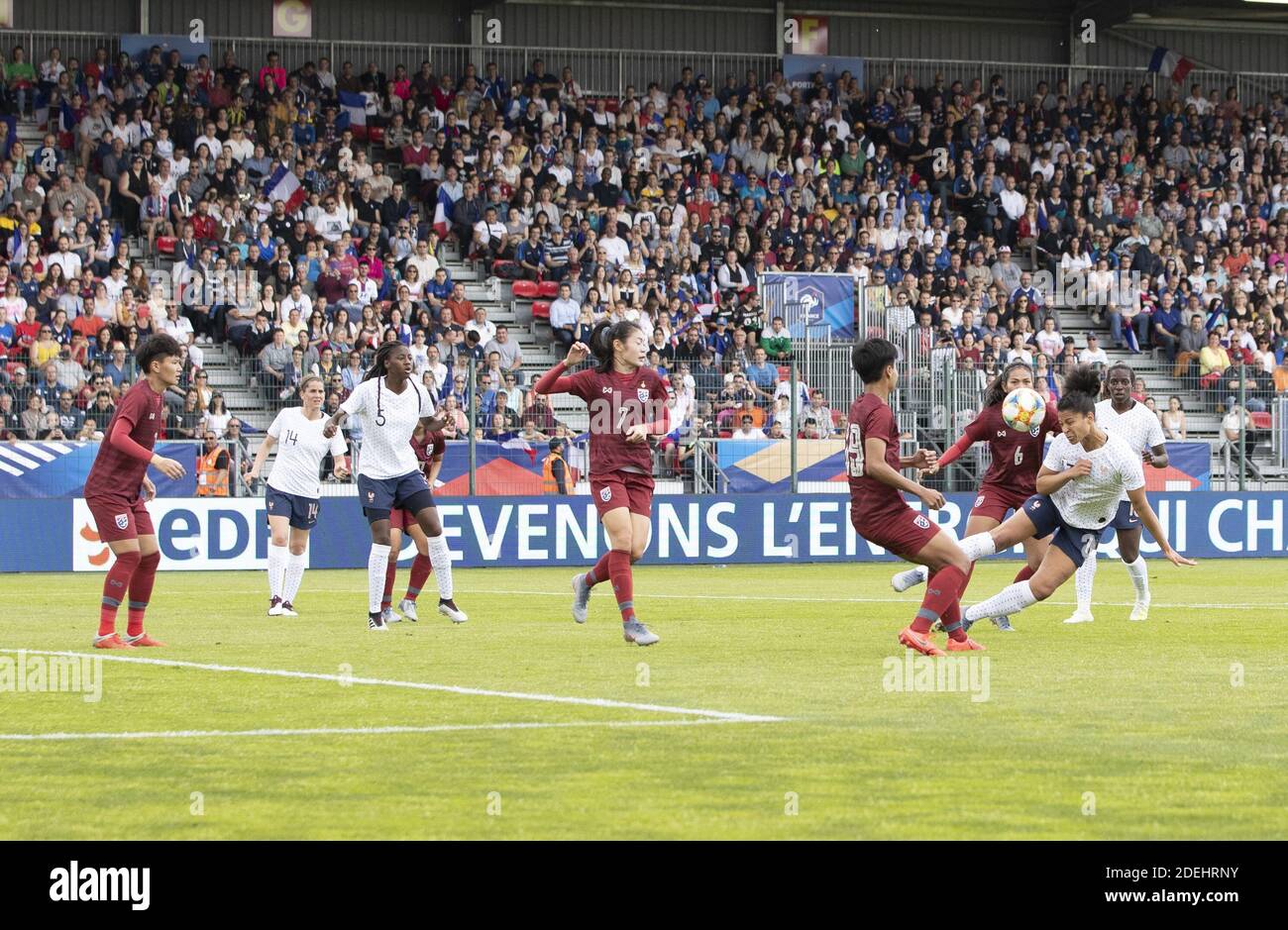 Coupe du monde des femmes de la FIFA, France/Thaïlande, Stade Omnisport de la Source à Orléans, France, 25 mai 2019. La France a gagné 3-0. Photo de Loic Baratoux/ABACAPRESS.COM Banque D'Images