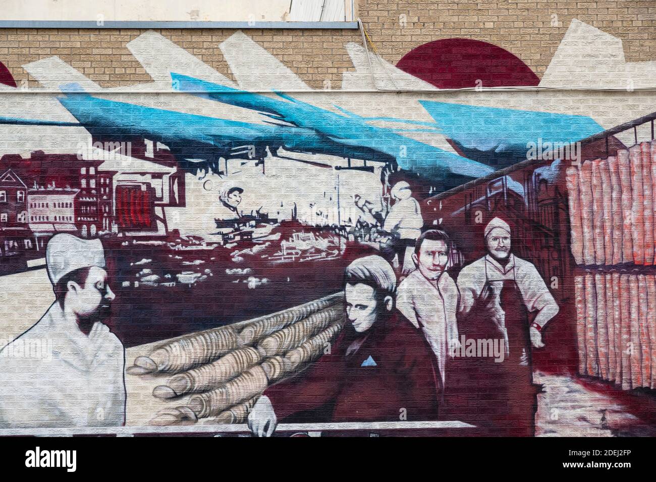 Peinture murale viande et boucherie sur le bâtiment à Chicago Banque D'Images