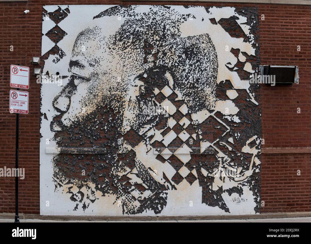 Afro-américain comme la fresque sur la construction à Chicago Banque D'Images