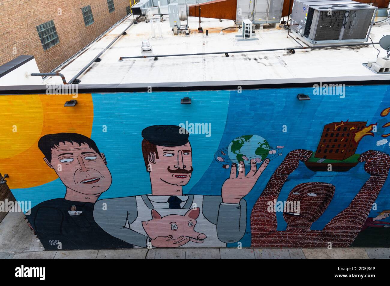 Murale sur le bâtiment à Chicago Banque D'Images