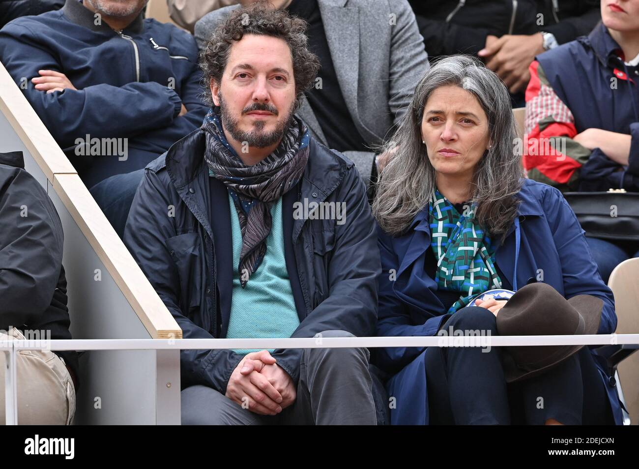 Guillaume Gallienne et sa femme Amandine Gallienne assistent à l'Open de  tennis français 2019 - le