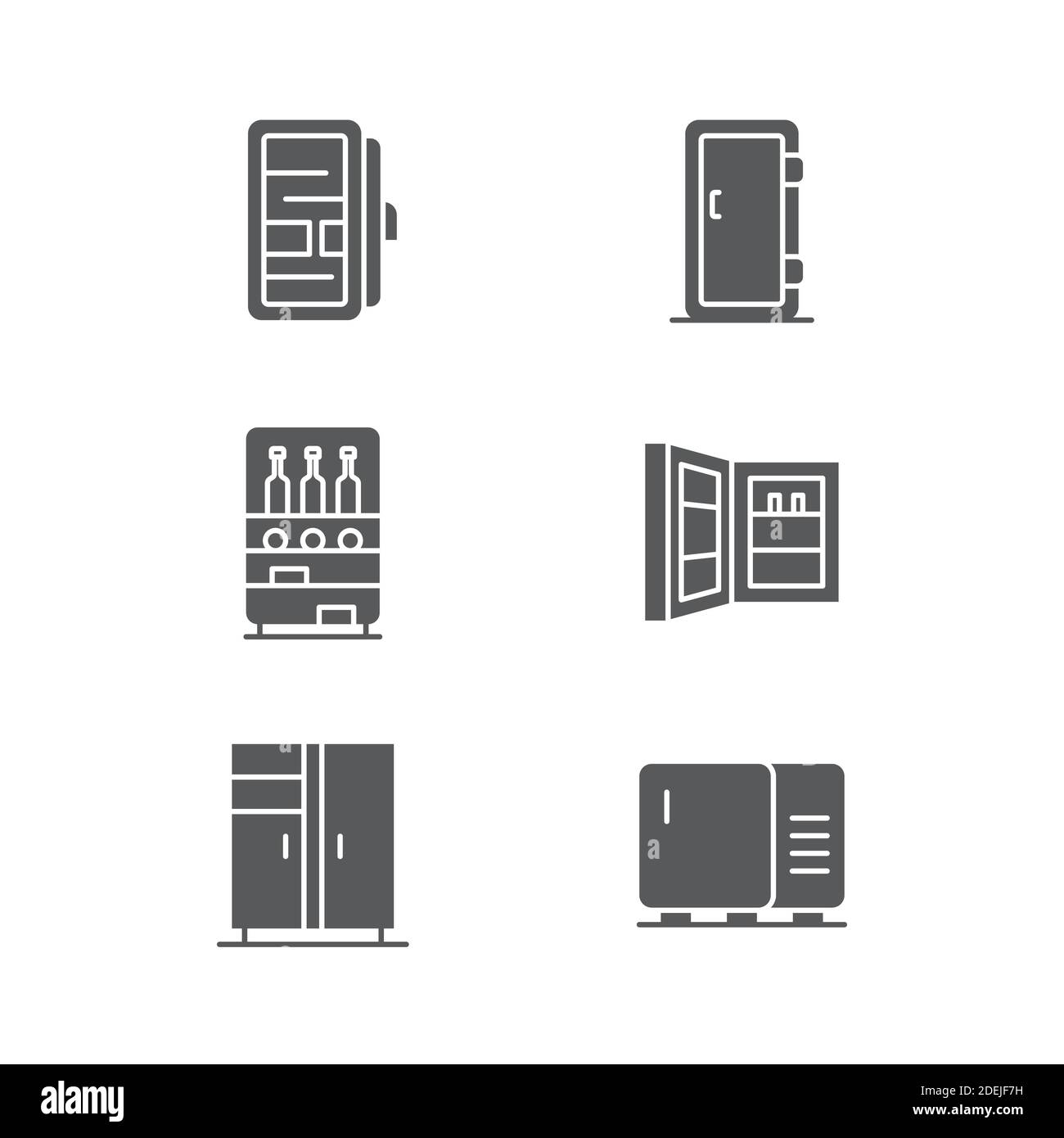 Icône de réfrigérateur icône, couleur, ligne, contour du signe vectoriel, pictogramme linéaire isolé sur blanc. Symbole, illustration du logo. Illustration de Vecteur
