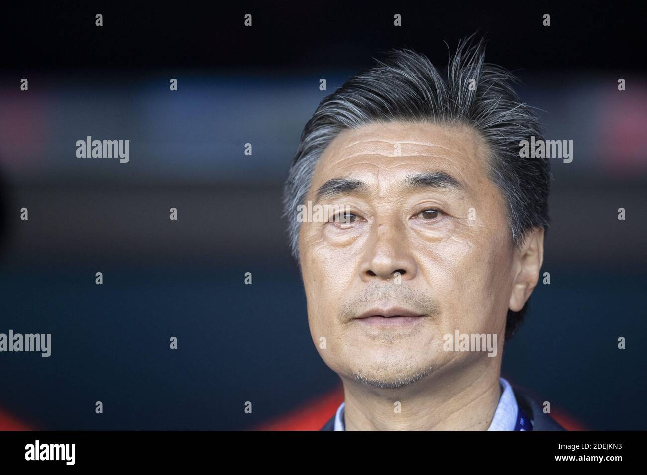 L'entraîneur chinois Jia Xiuqan (CHN) lors du match du groupe B de la coupe du monde des femmes de la FIFA 2019 entre l'Afrique du Sud et la Chine, au stade du Parc des Princes, le 13 juin 2019 à Paris, en France. Photo de Loic Baratoux/ABACAPRESS.COM Banque D'Images